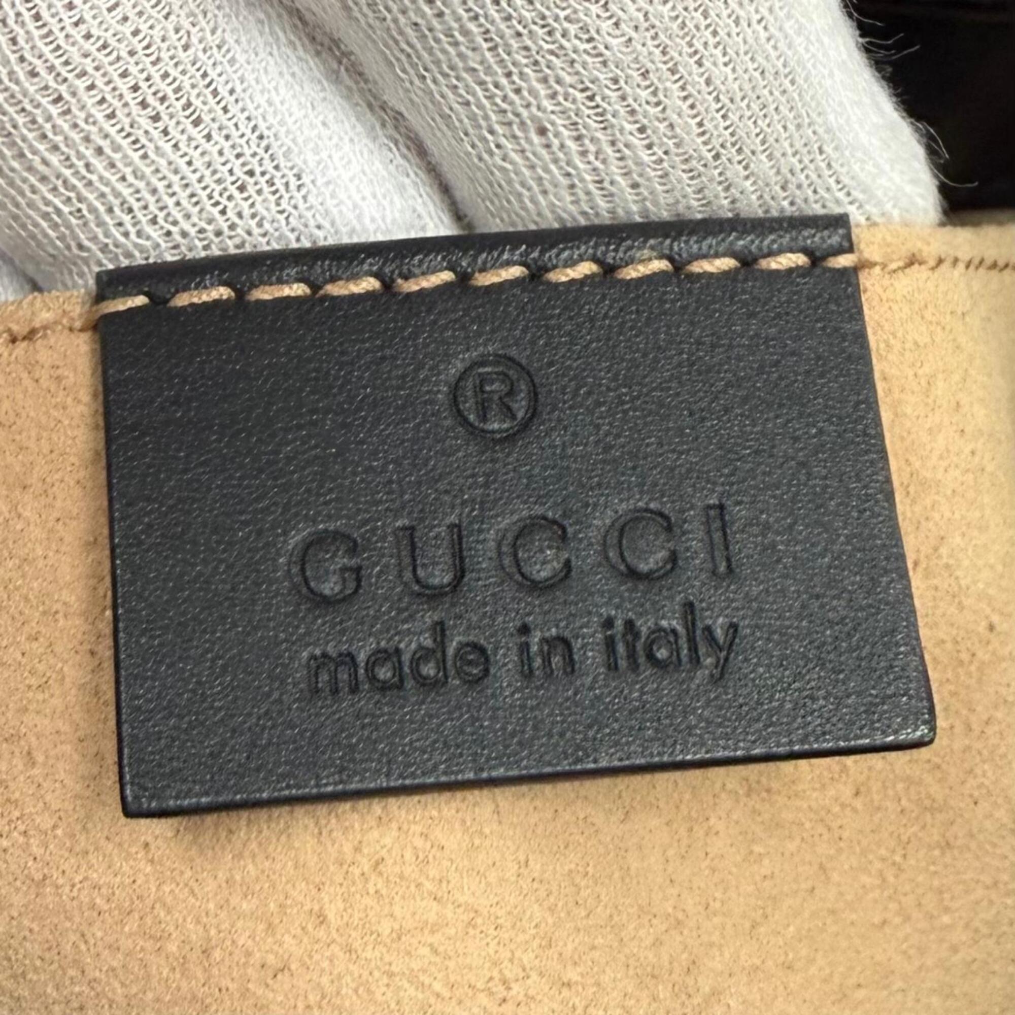 Gucci Black Suede Leather Handbag Shoulder Bag (Pre-Owned)