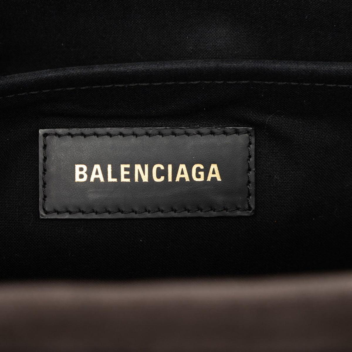 Balenciaga Dark Brown Canvas Leather Shoulder Bag Tote Bag (Pre-Owned)