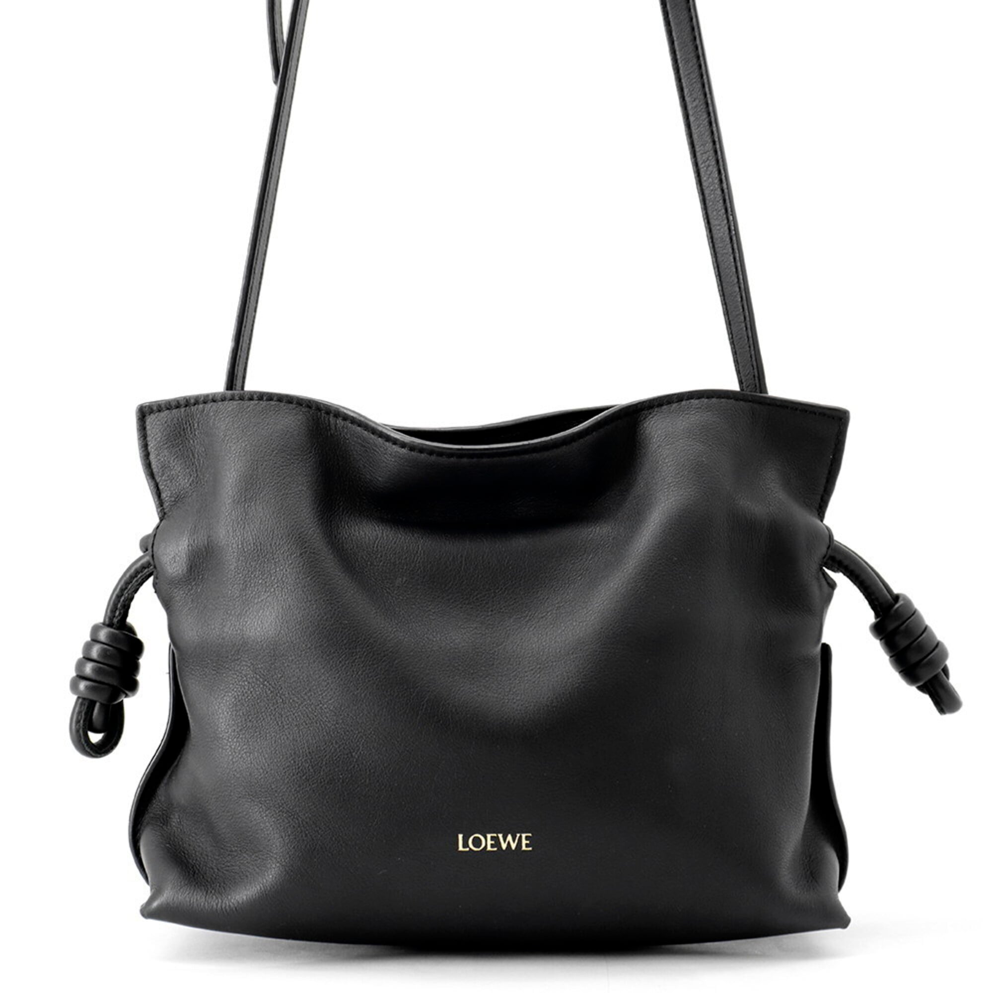 Loewe Flamenco Black Leather Shoulder Bag (Pre-Owned)