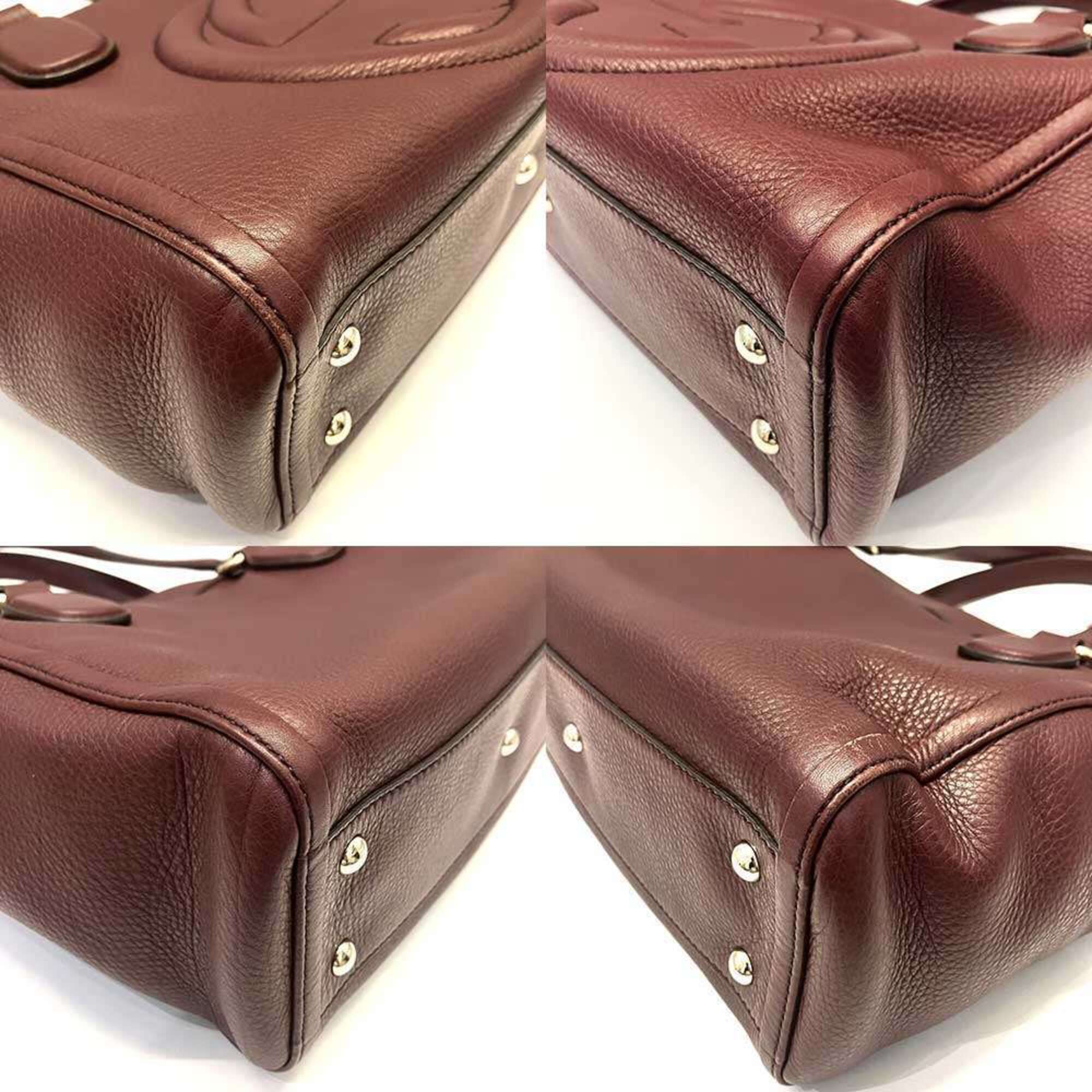 Gucci Soho Bordeaux Leather Tote Bag (Pre-Owned)