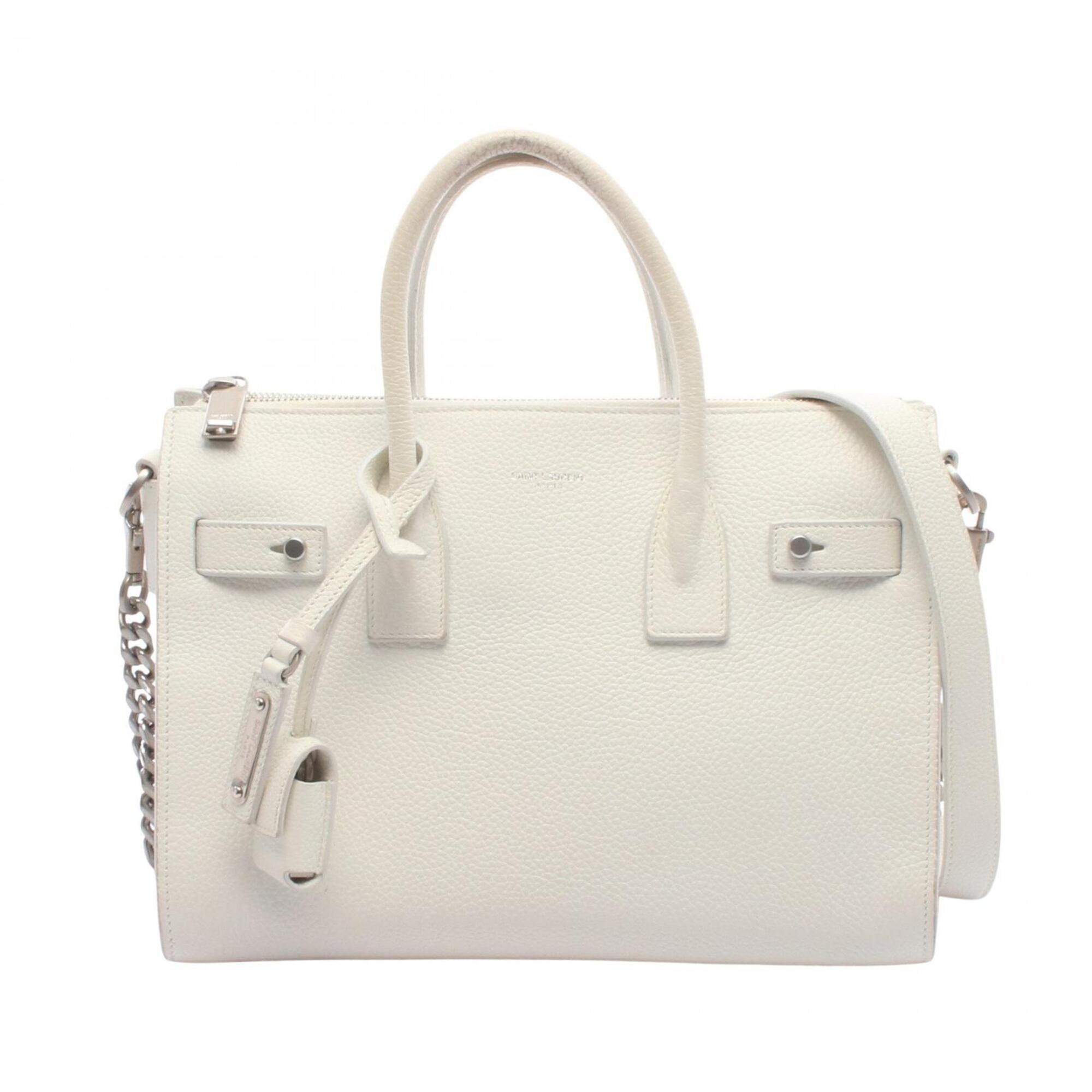 Saint Laurent White Leather Handbag (Pre-Owned)