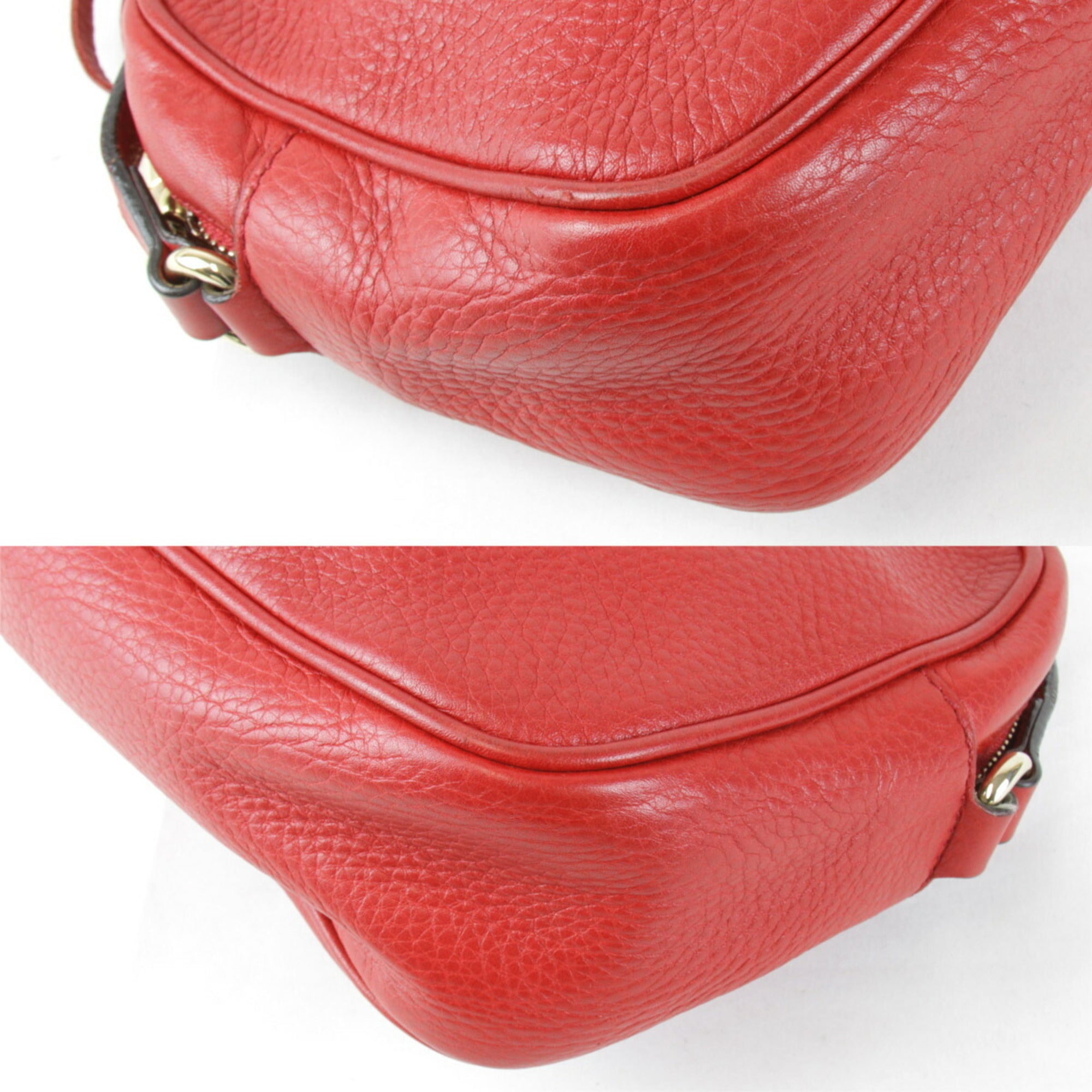Gucci Red Color Leather Shoulder Bag (Pre-Owned)