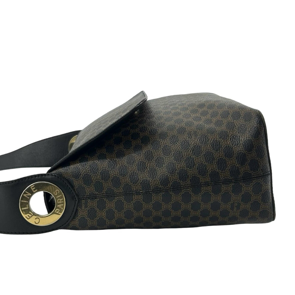 Celine Black Brown Leather Pvc Shoulder Bag (Pre-Owned)