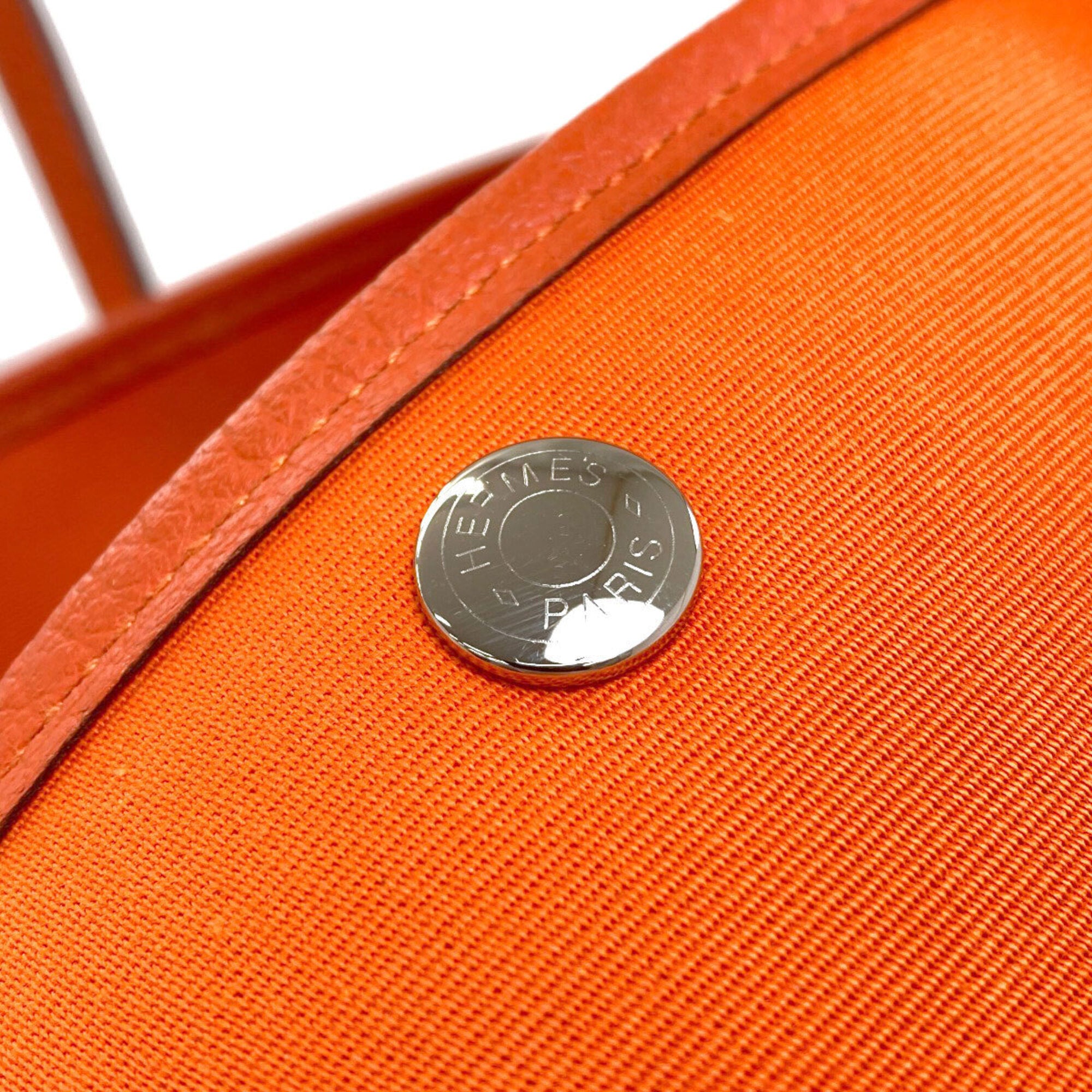 Hermes Orange Toile Officier Tote Bag (Pre-Owned)