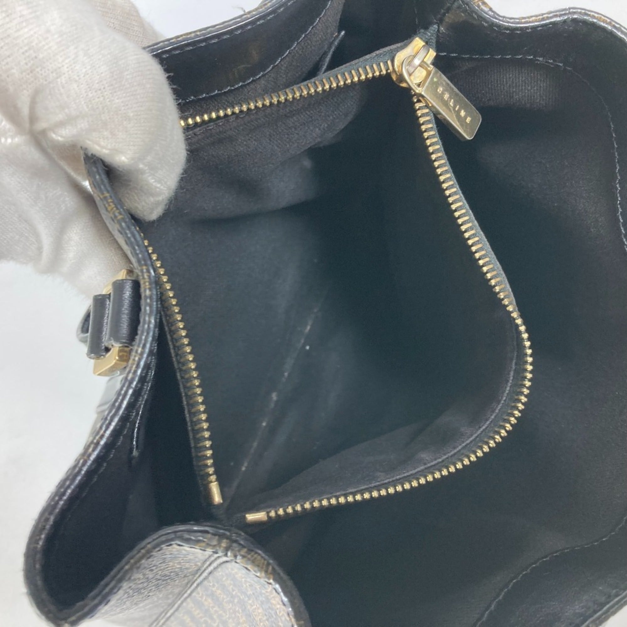 Celine Black Brown Pvc Leather Handbag Tote Bag (Pre-Owned)