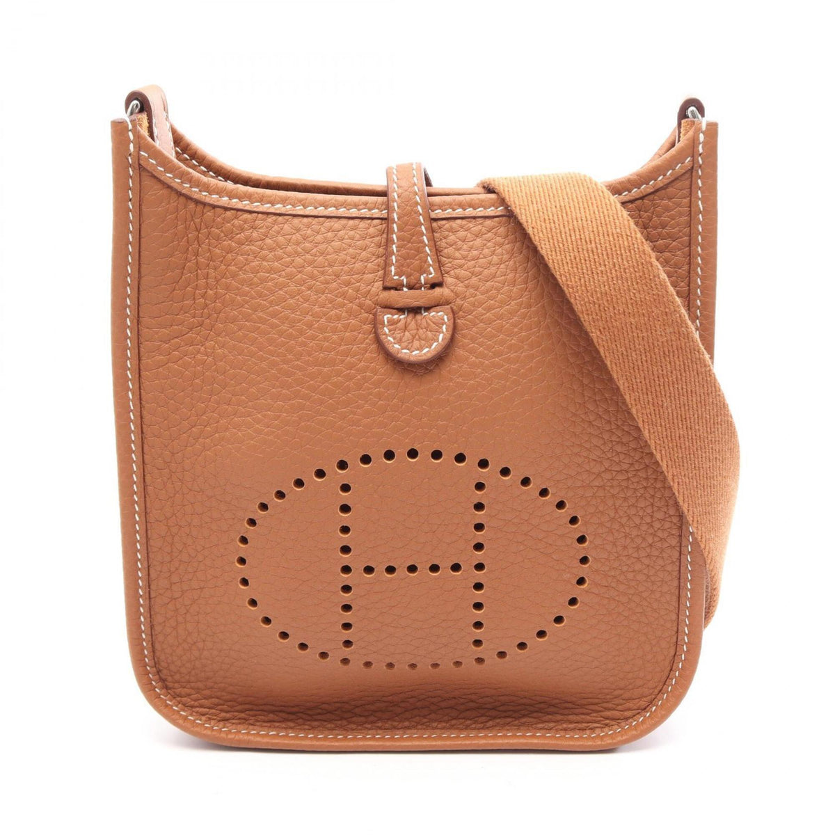 Hermes Brown Taurillon Clemence Leather Handbag Shoulder Bag (Pre-Owned)