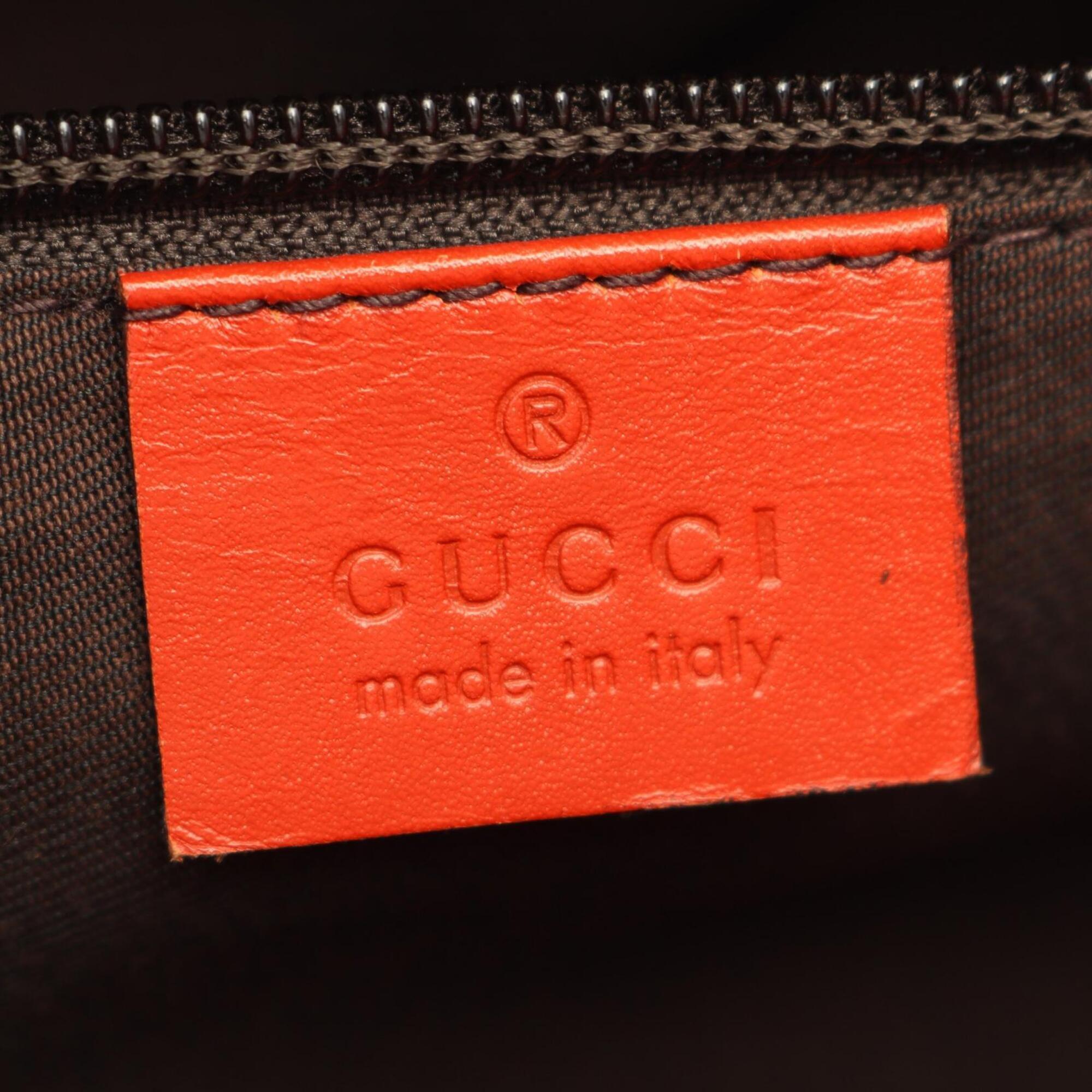 Gucci Red Color Leather Handbag Tote Bag (Pre-Owned)