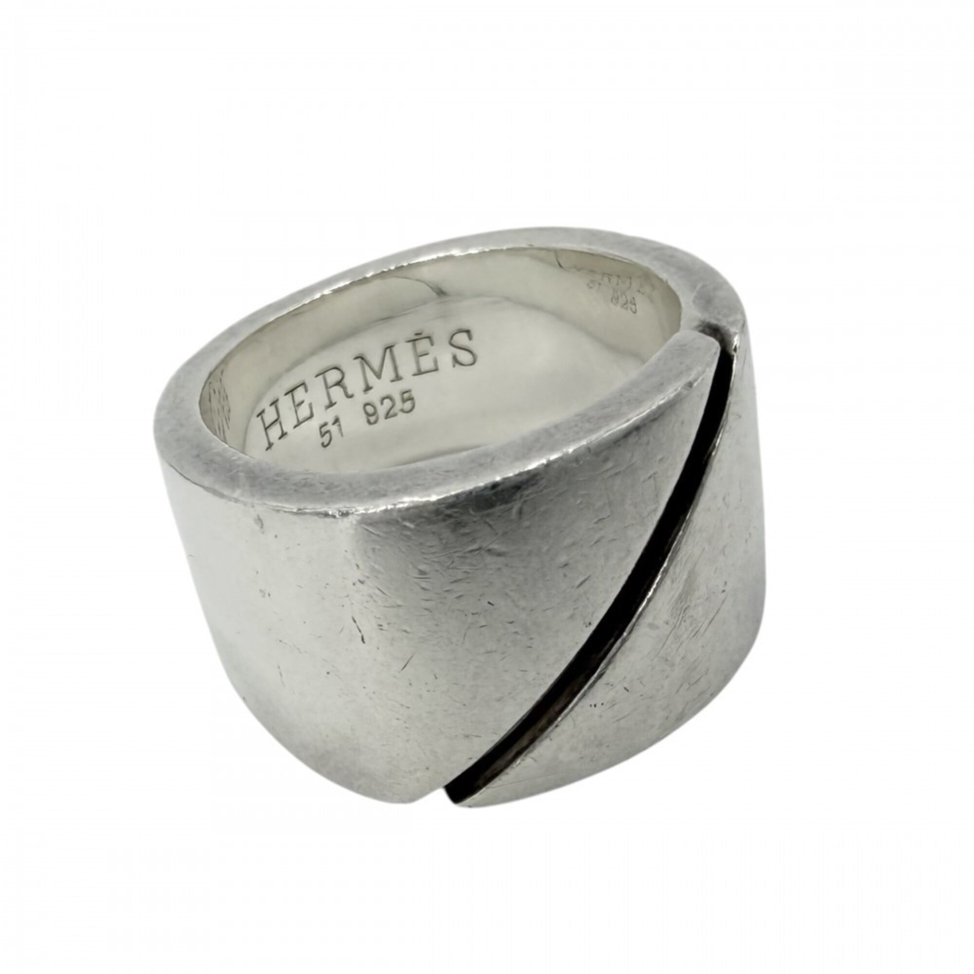 Hermes Silver 925 Band Ring (Pre-Owned)