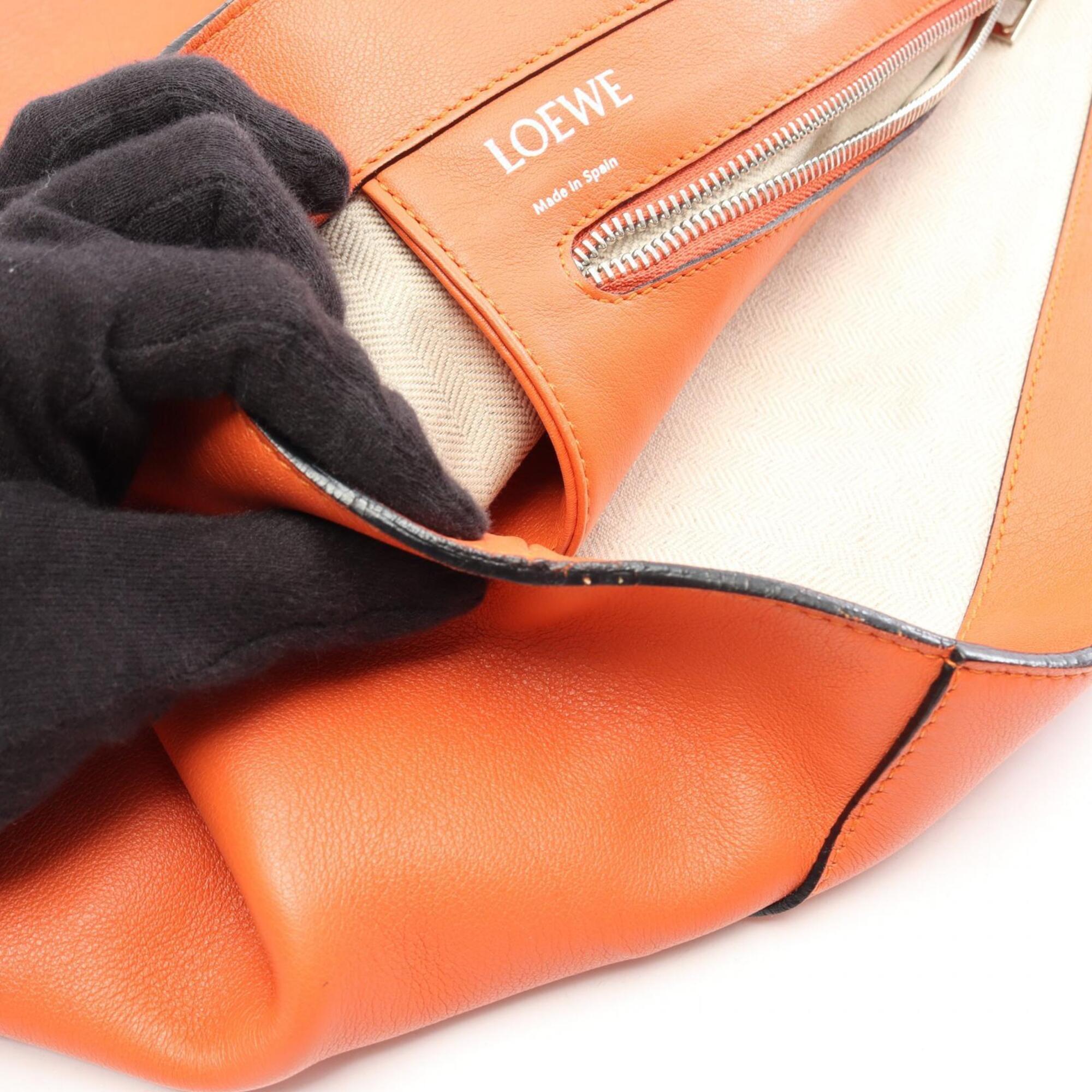 Loewe Orange Leather Handbag Tote Bag (Pre-Owned)