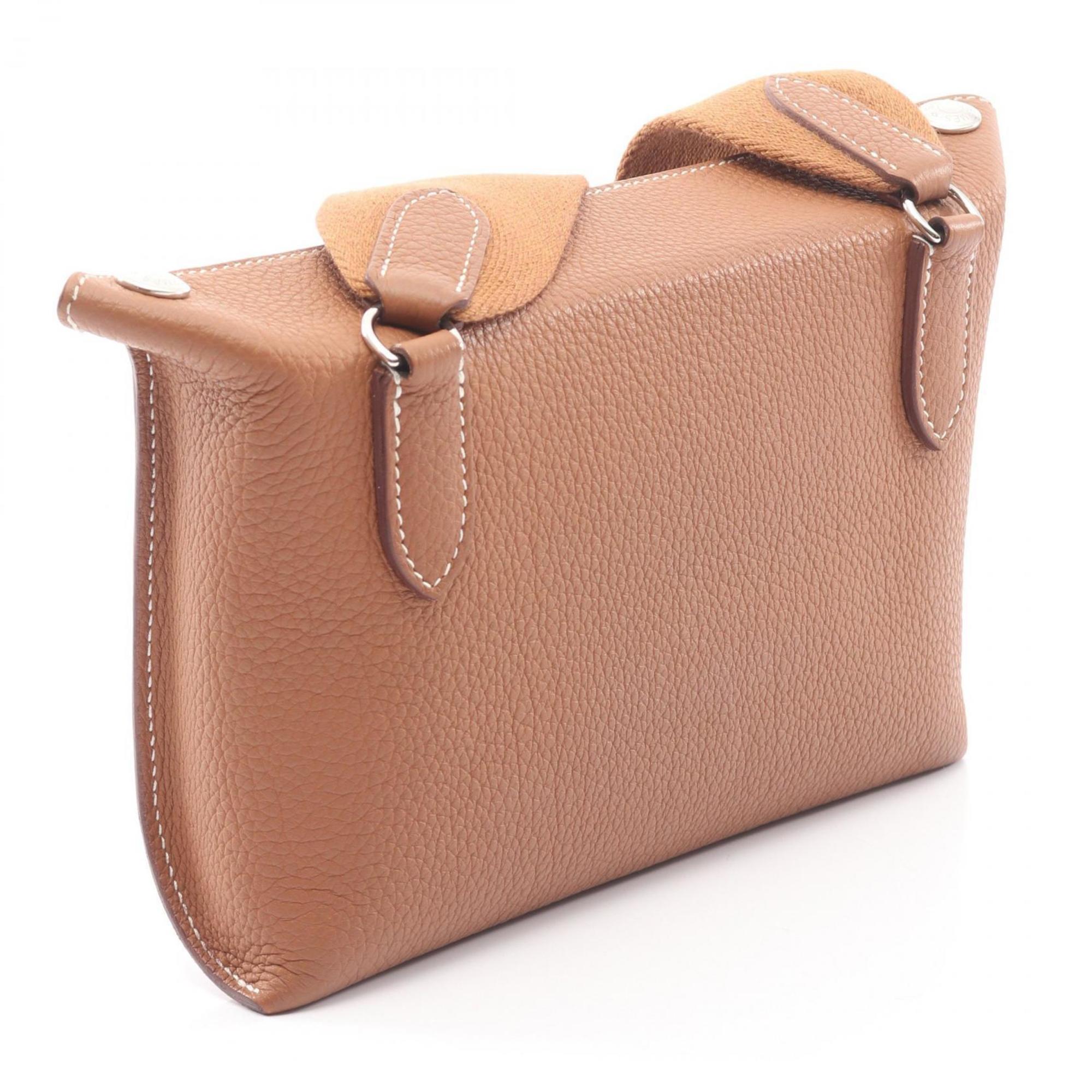 Hermes Brown Gold Togo Leather Leather Handbag Shoulder Bag (Pre-Owned)