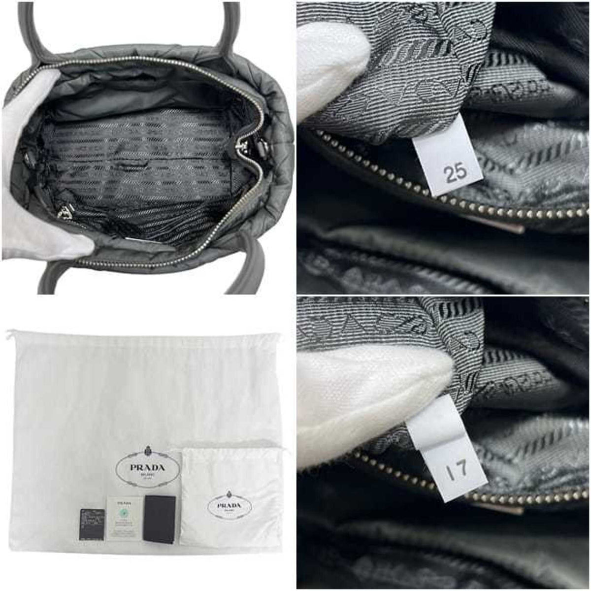 Prada Gray Nylon Tote Bag (Pre-Owned)
