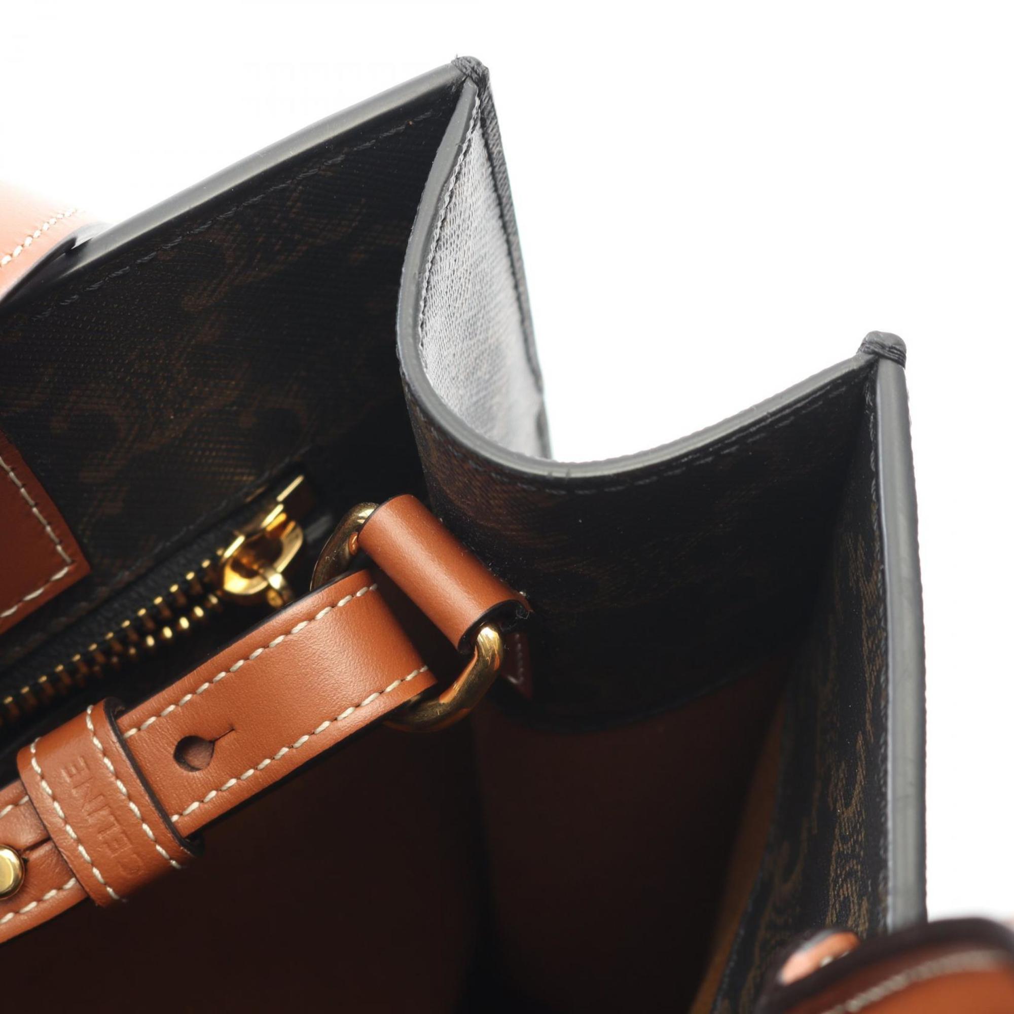 Celine Black Brown Pvc Leather Tote Bag (Pre-Owned)