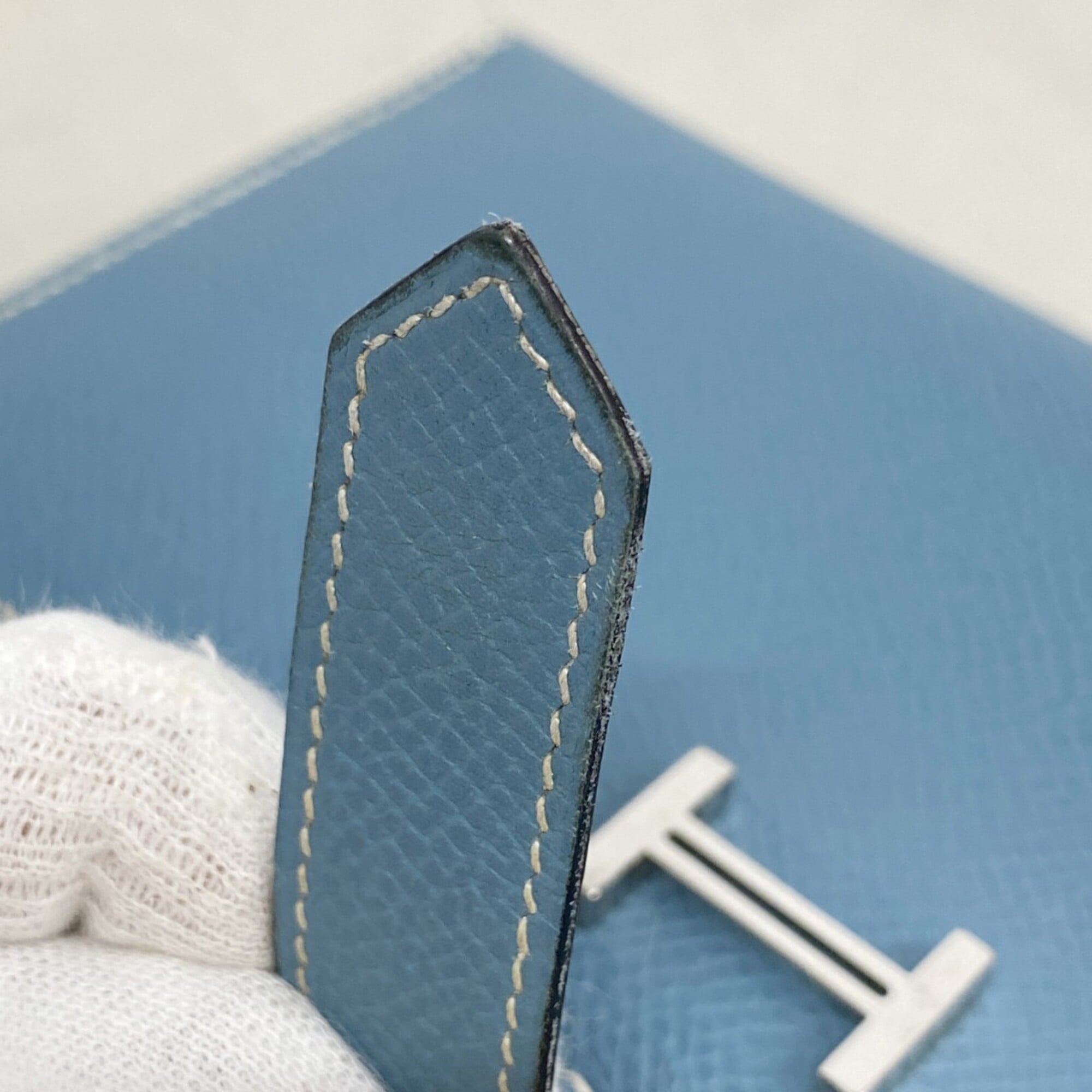 Hermes Blue Jean Epsom Leather Long Wallet (Bi-Fold) (Pre-Owned)