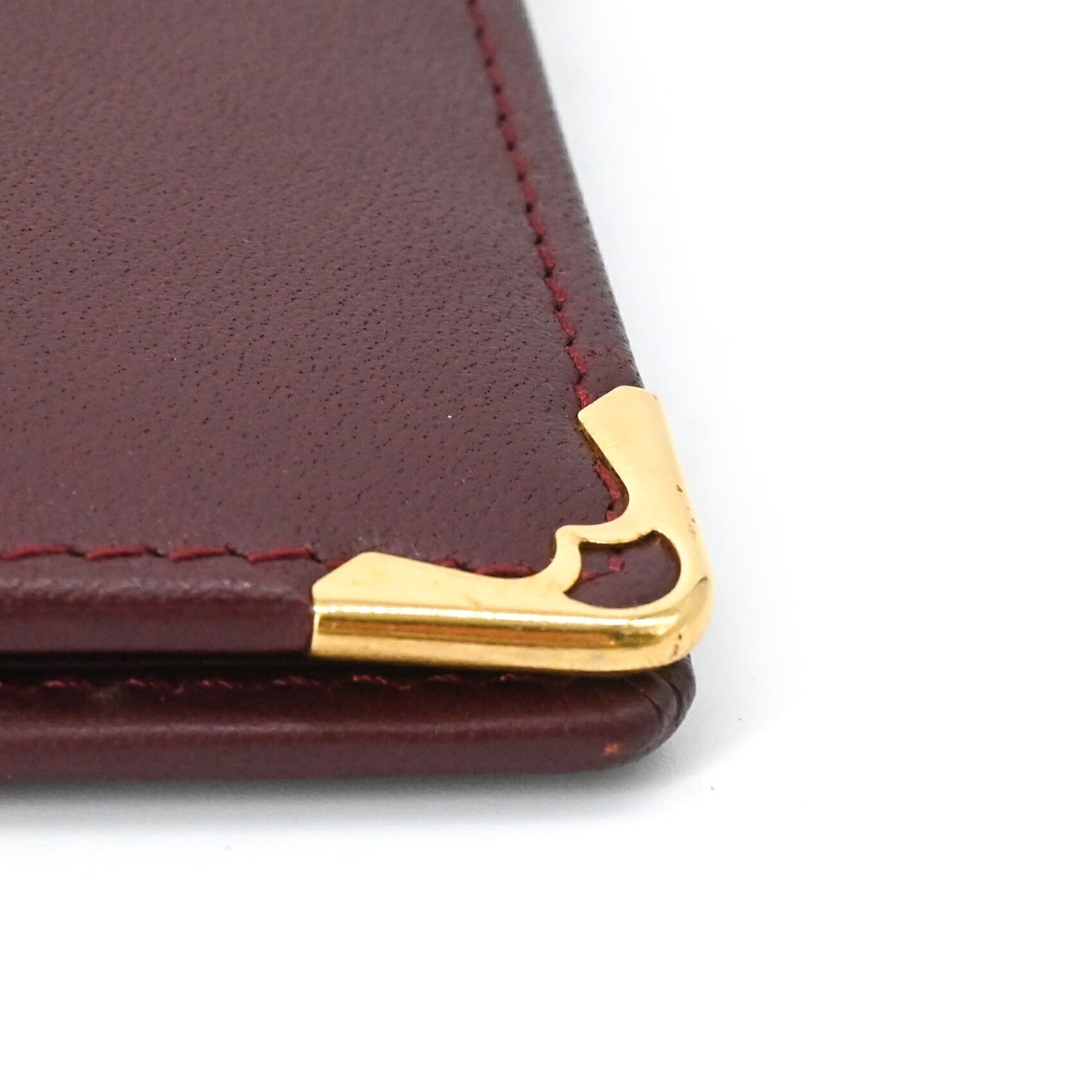 Cartier Must Bordeaux Leather Wallet (Bi-Fold) (Pre-Owned)