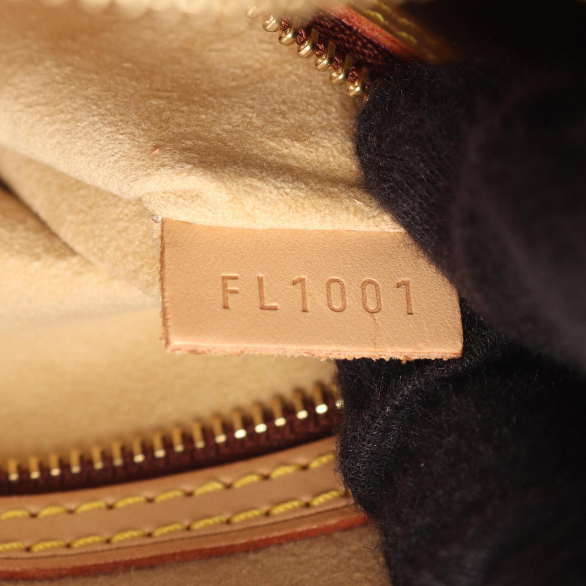 Louis Vuitton Brown Coated Canvas Leather Handbag Shoulder Bag (Pre-Owned)