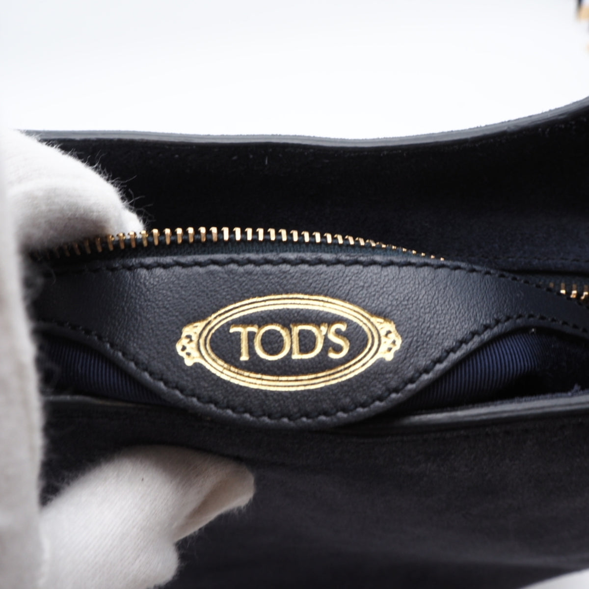 Tod's Navy Leather Handbag Shoulder Bag (Pre-Owned)