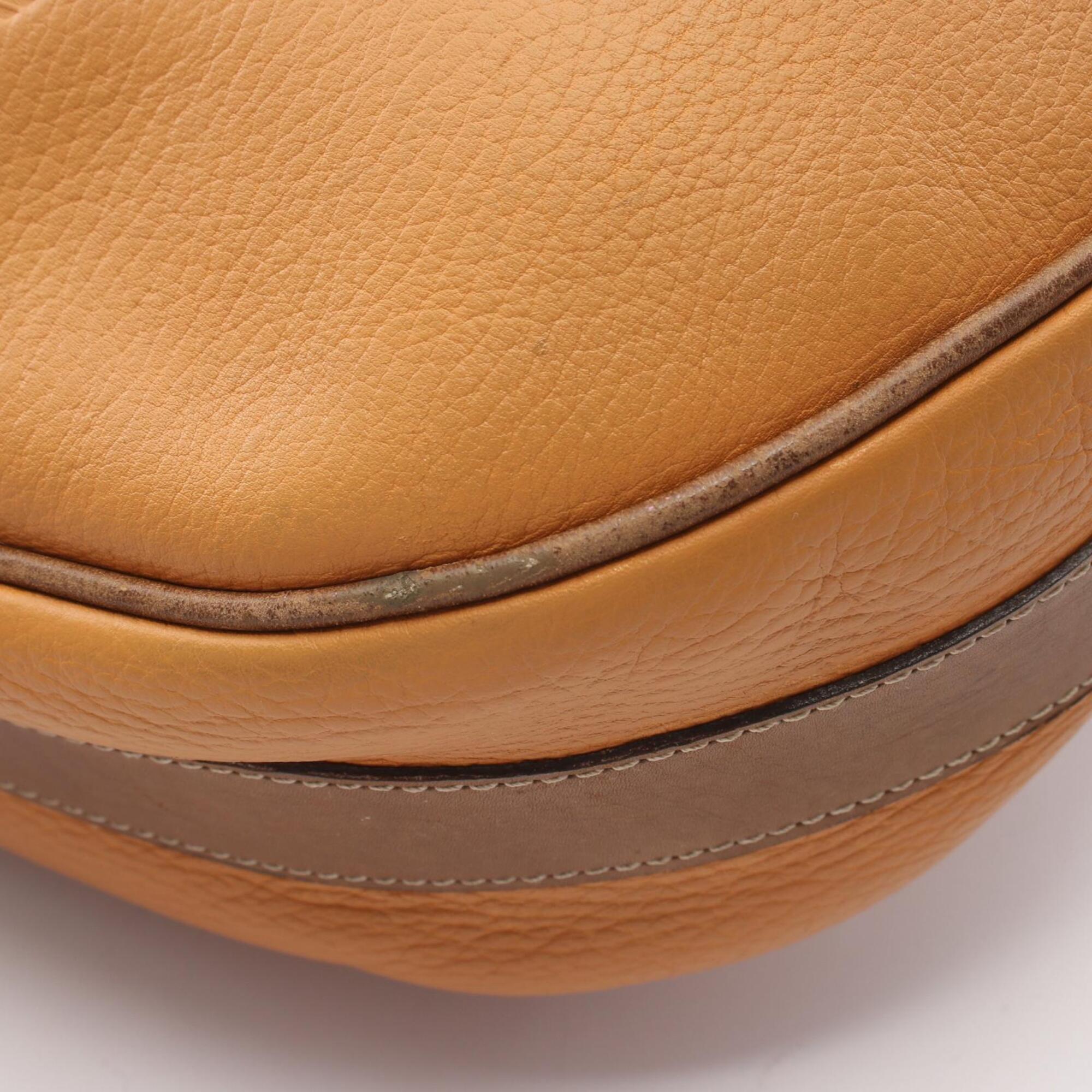 Loewe Brown Orange Leather Handbag Shoulder Bag (Pre-Owned)