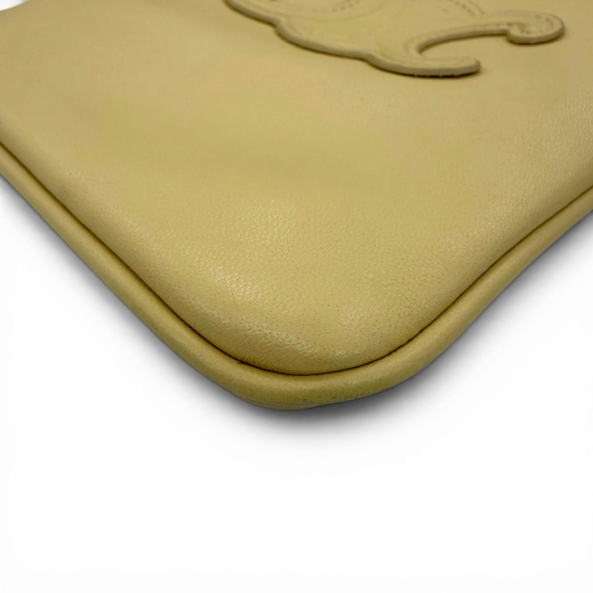 Celine Beige Leather Pouch Shoulder Bag (Pre-Owned)