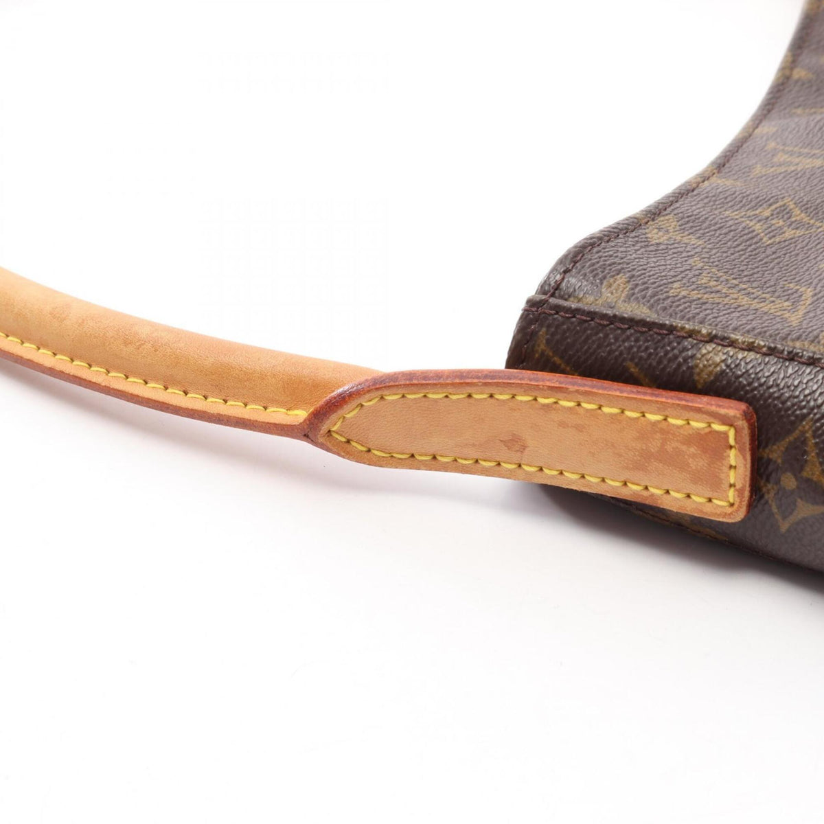 Louis Vuitton Brown Coated Canvas Leather Handbag Shoulder Bag (Pre-Owned)