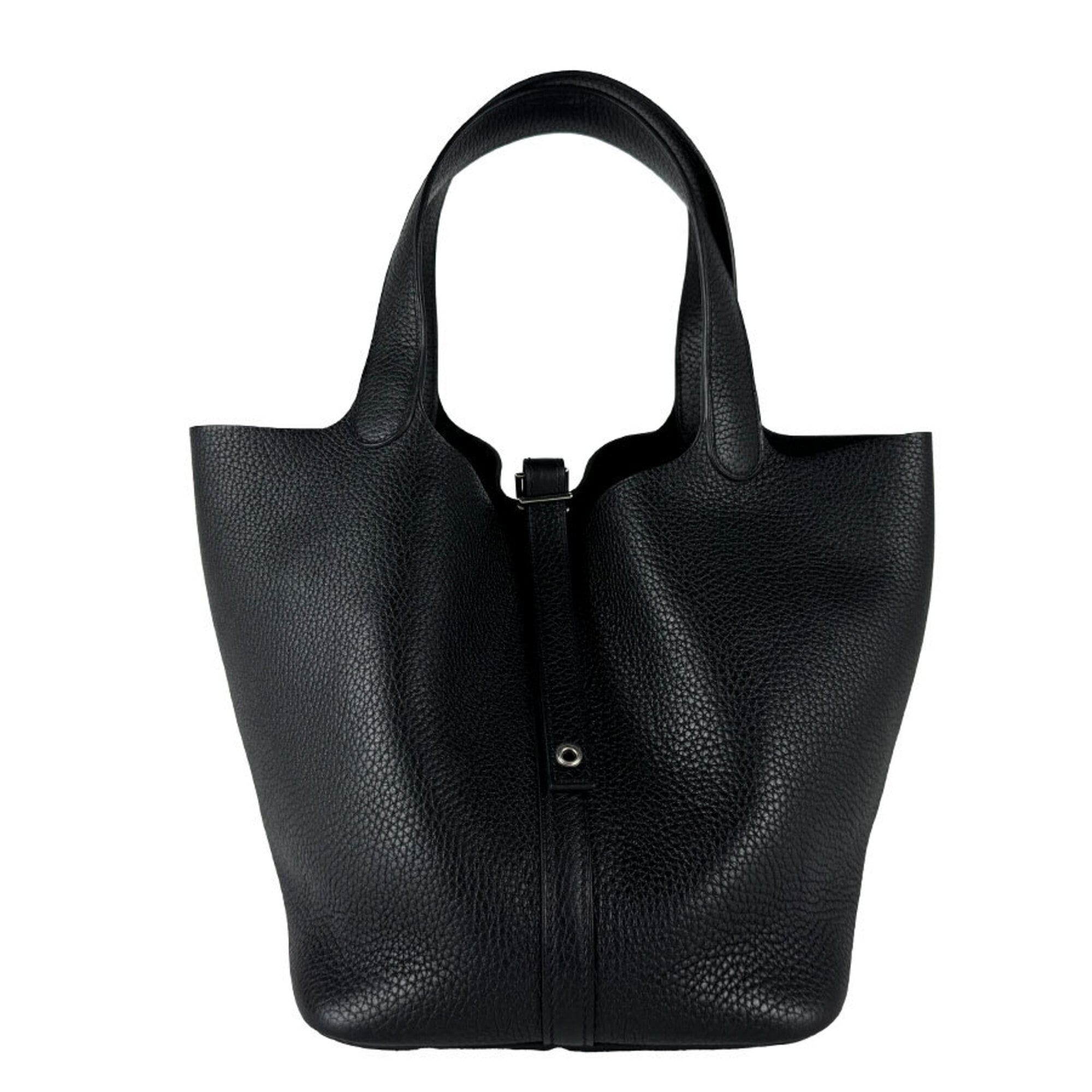Hermes Black Taurillon Clemence Leather Handbag (Pre-Owned)