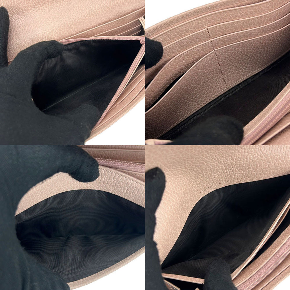 Gucci Pink Leather Long Wallet (Bi-Fold) (Pre-Owned)