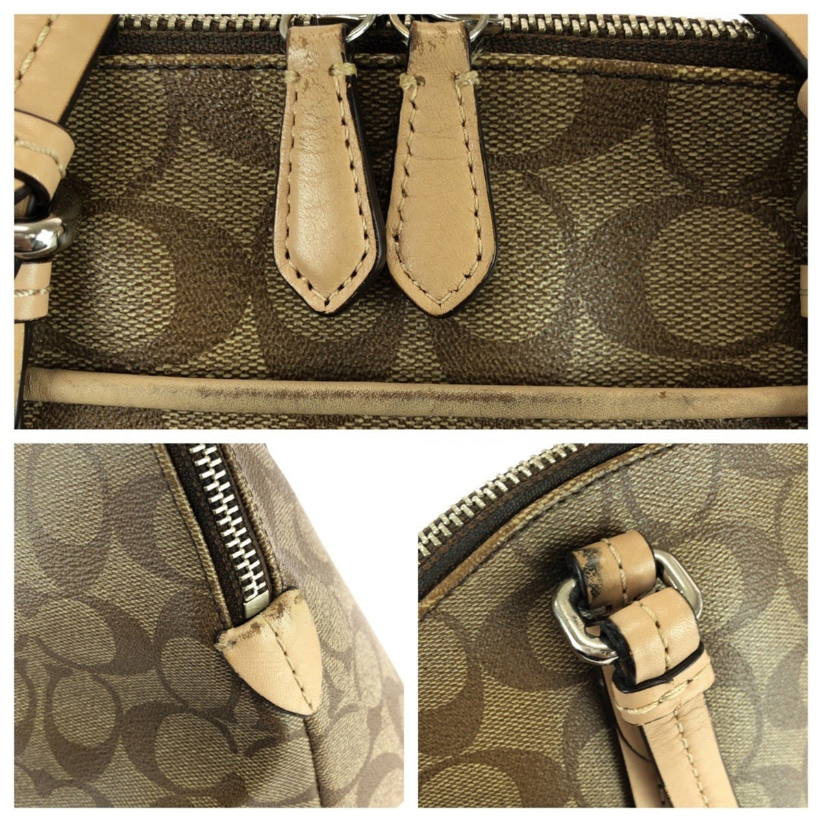 Coach Beige Brown Pvc Leather Handbag (Pre-Owned)
