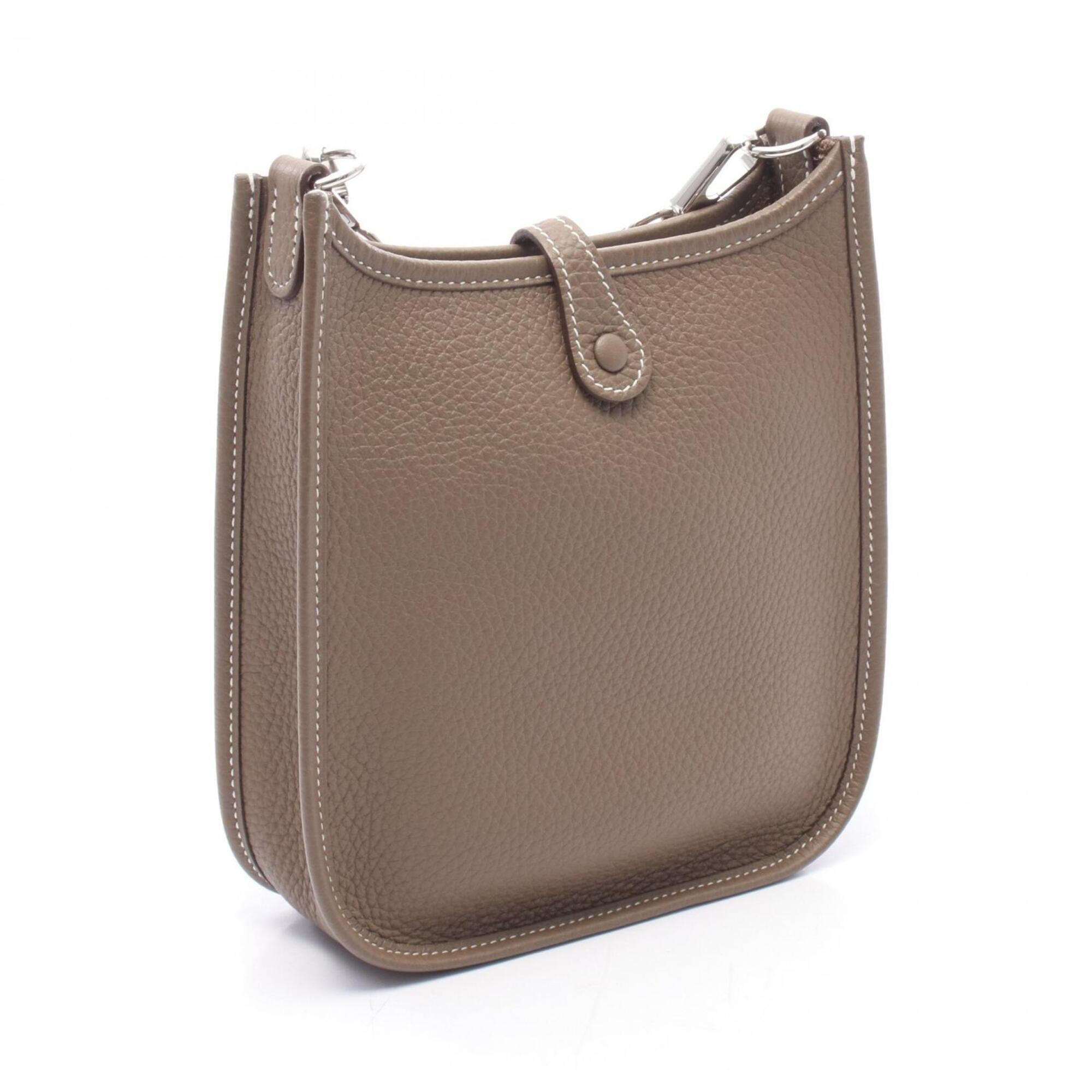 Hermes Gray Taurillon Clemence Leather Handbag Shoulder Bag (Pre-Owned)