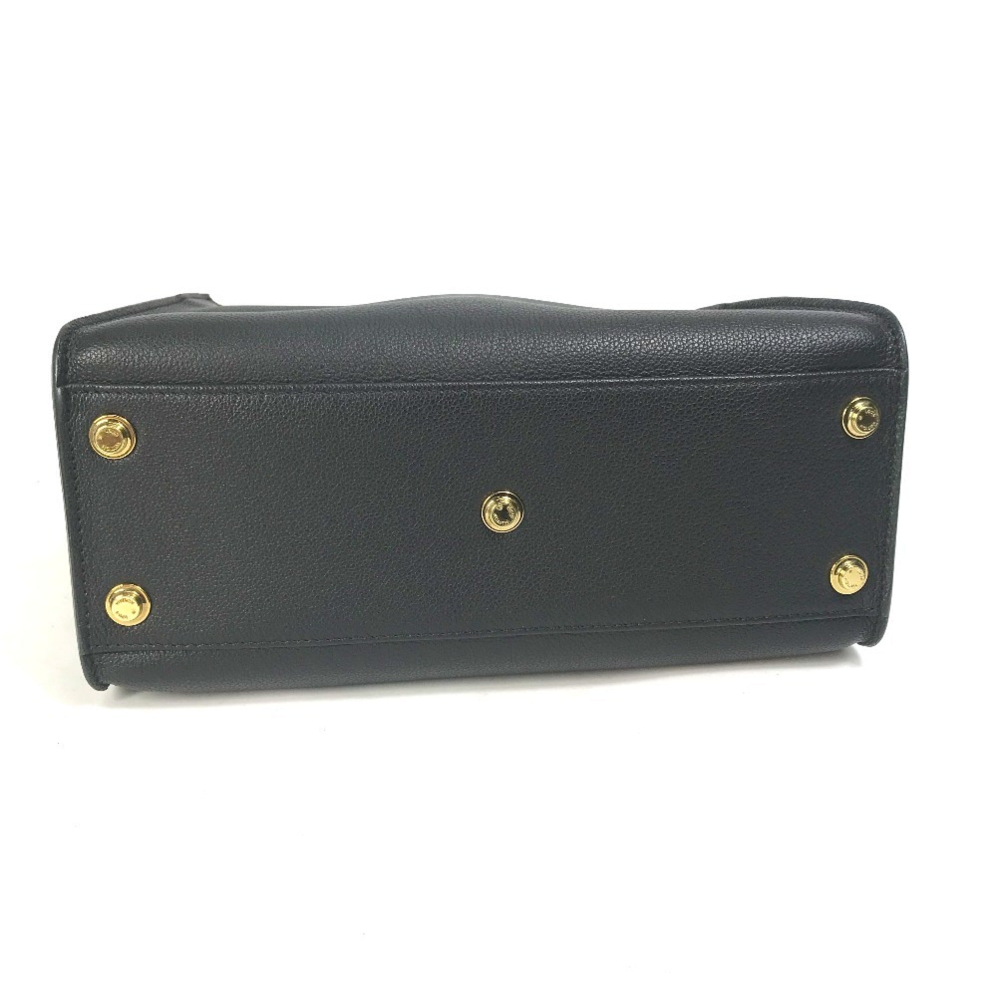 Louis Vuitton Black Leather Handbag Shoulder Bag Tote Bag (Pre-Owned)