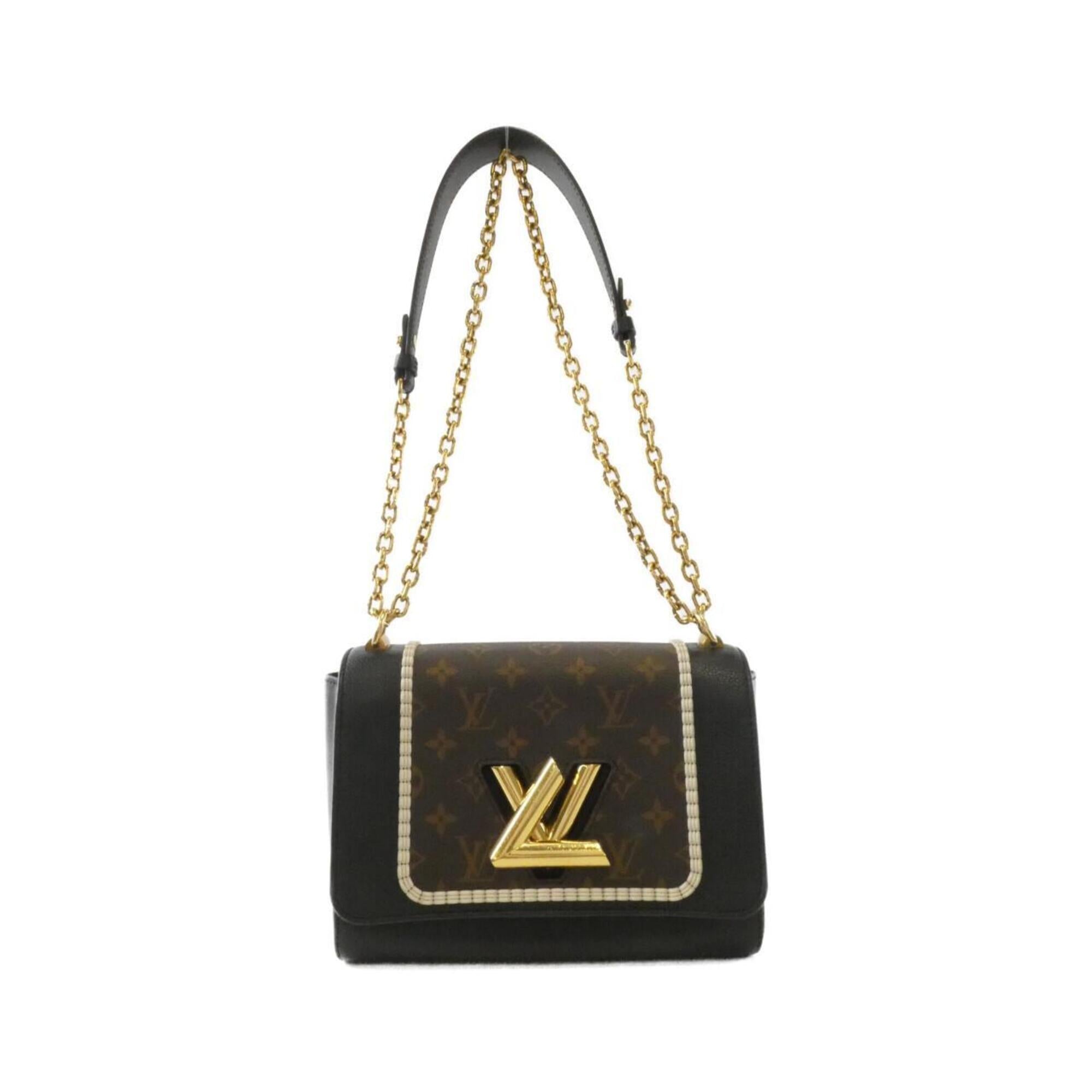 Louis Vuitton Black Marron Coated Canvas Leather Shoulder Bag (Pre-Owned)
