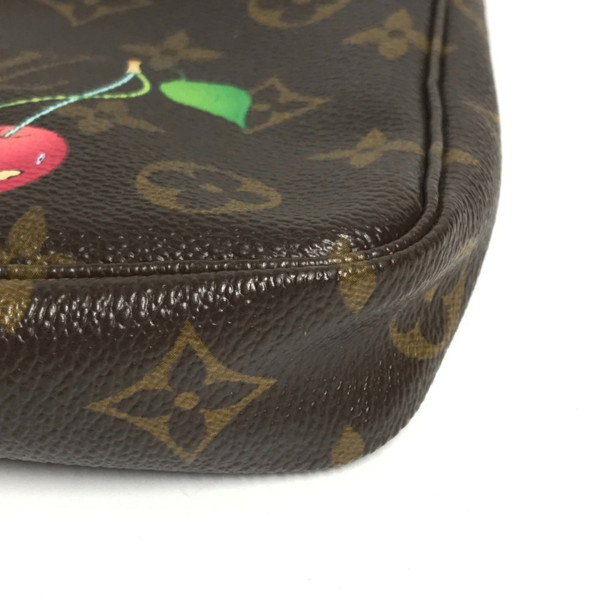 Louis Vuitton Brown Monogram Cherry Red Color Handbag Pochette (Pre-Owned)