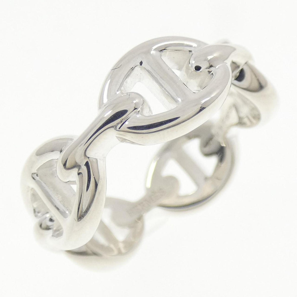 Hermes Silver 925 Band Ring (Pre-Owned)