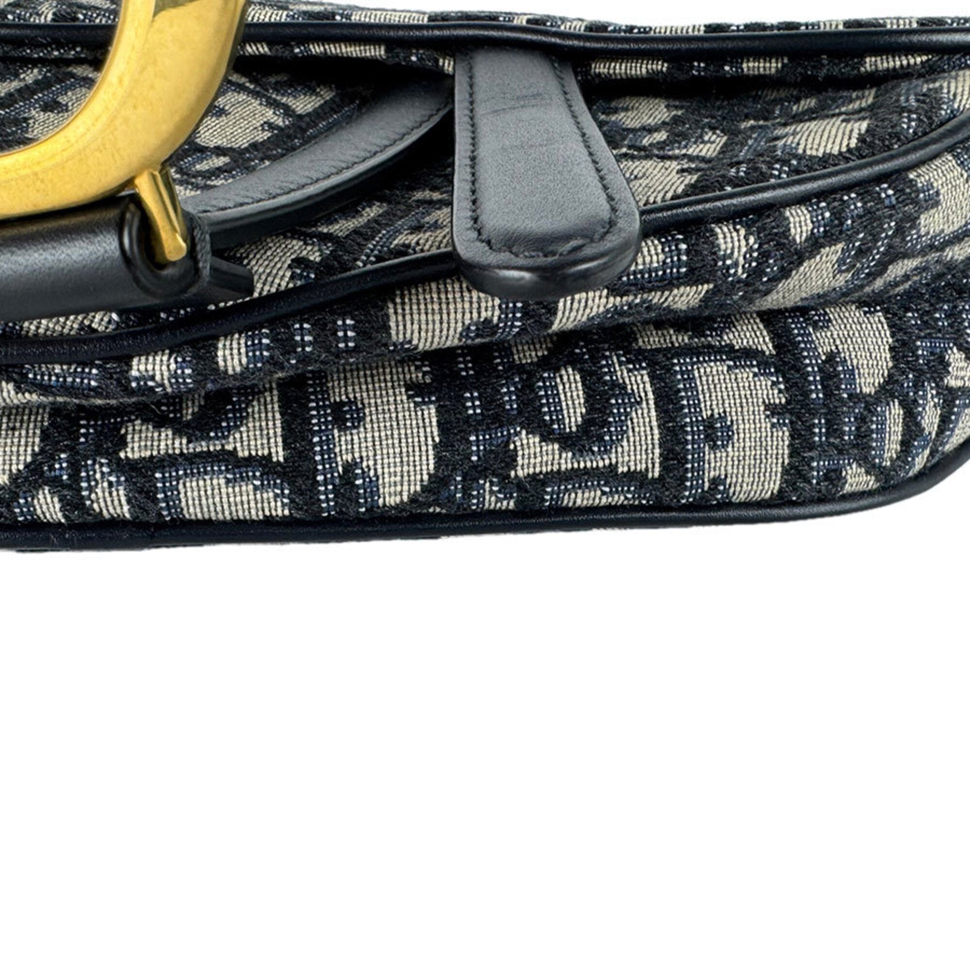 Christian Dior Navy Canvas Handbag Shoulder Bag (Pre-Owned)