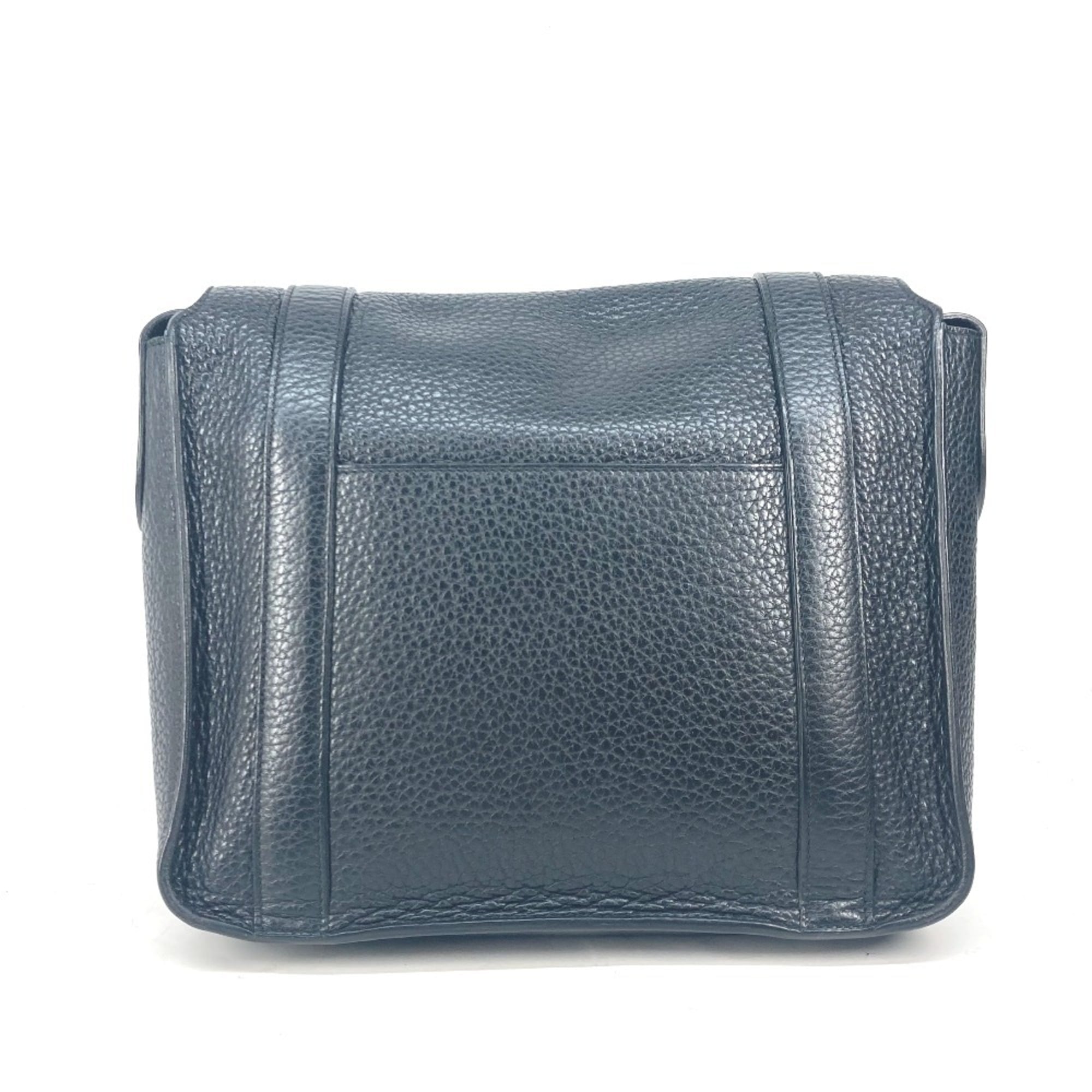 Hermes Black Blue Taurillon Clemence Leather Messenger Bag Shoulder Bag (Pre-Owned)
