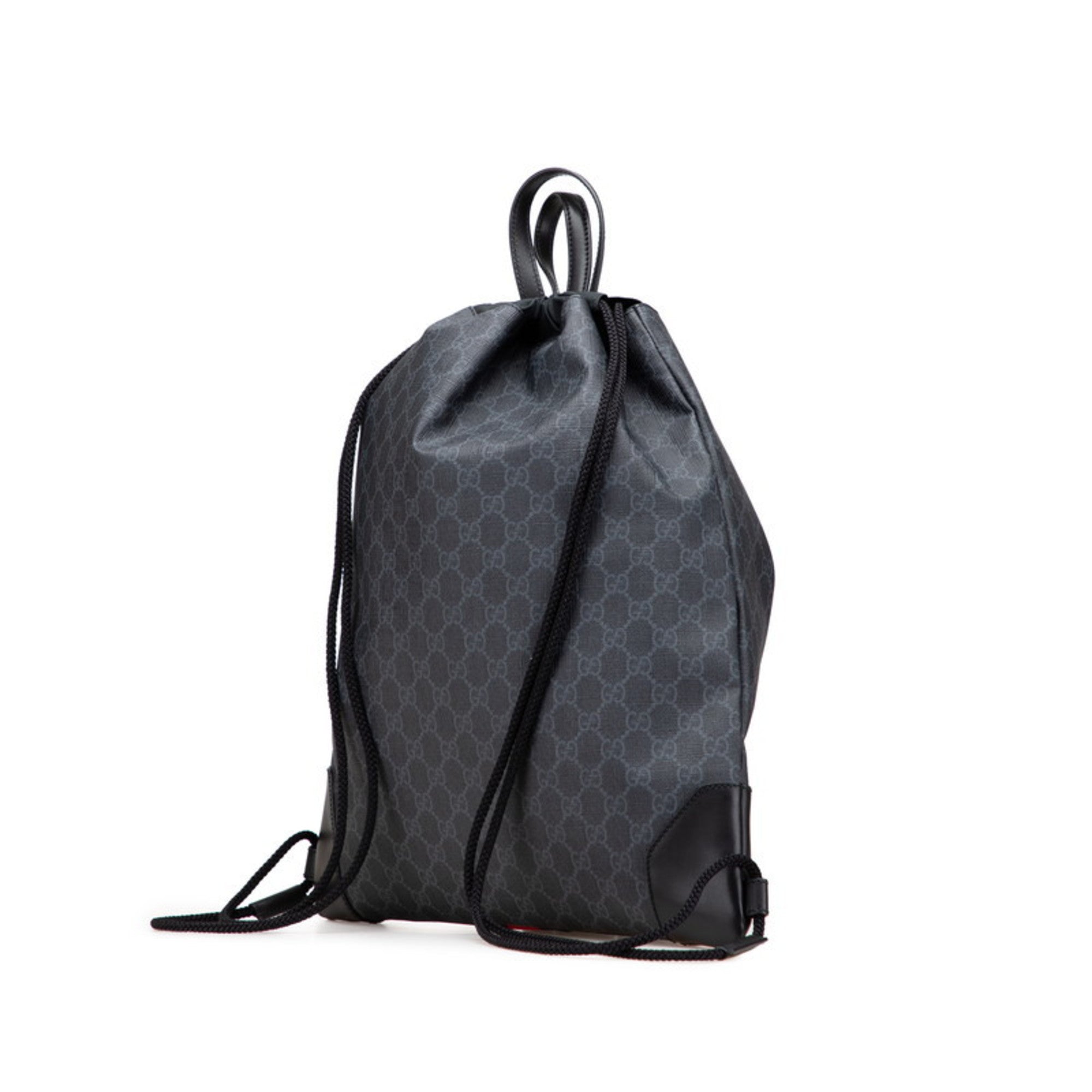 Gucci Black Gray Pvc Leather Backpack (Pre-Owned)