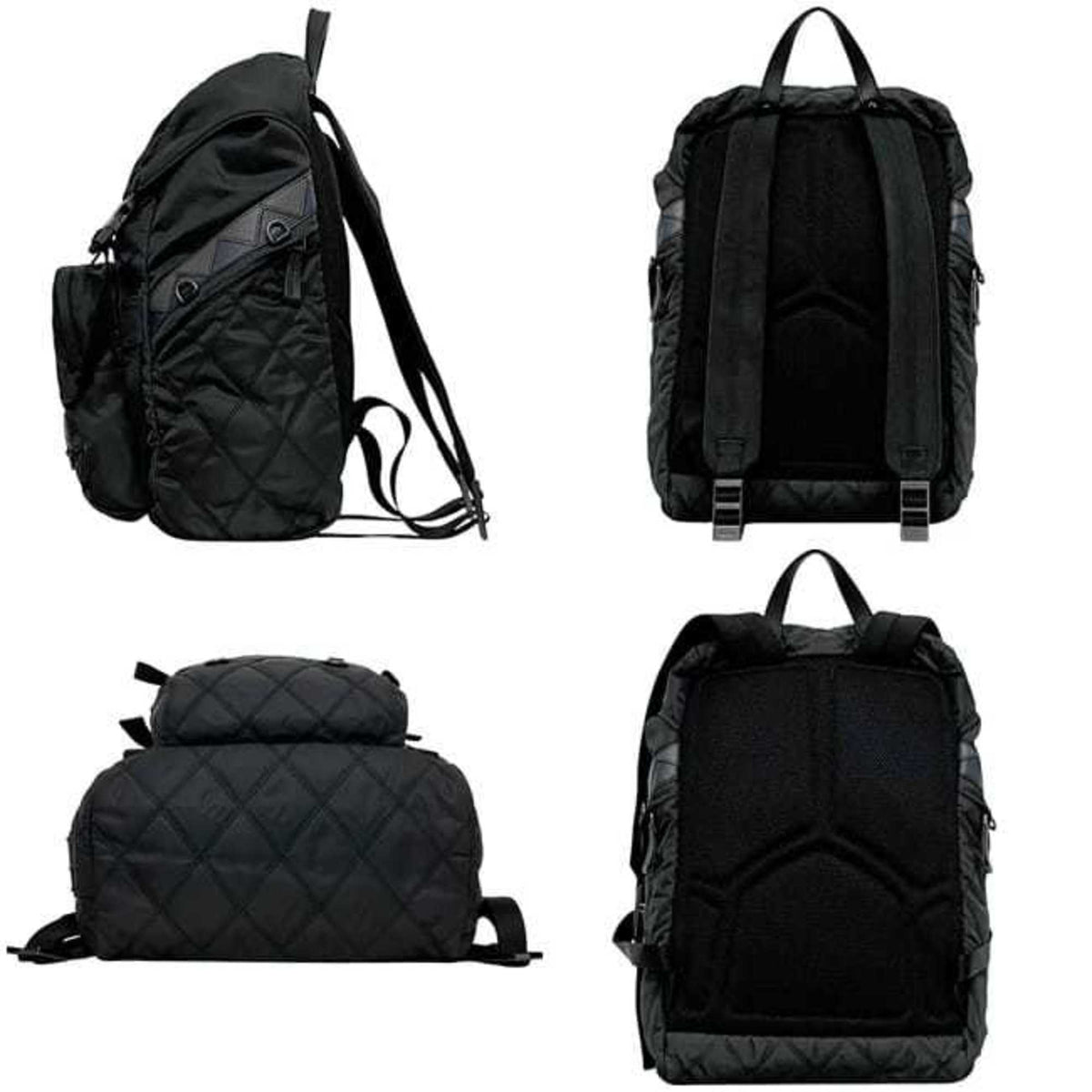 Prada Black Nero Nylon Leather Backpack (Pre-Owned)