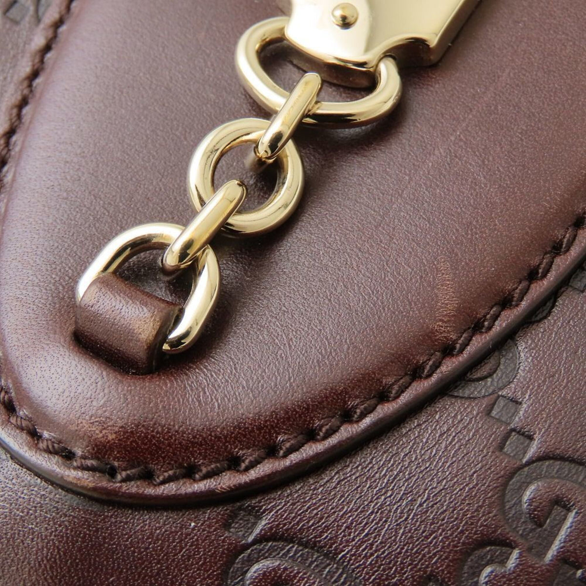 Gucci Dark Brown Leather Tote Bag (Pre-Owned)