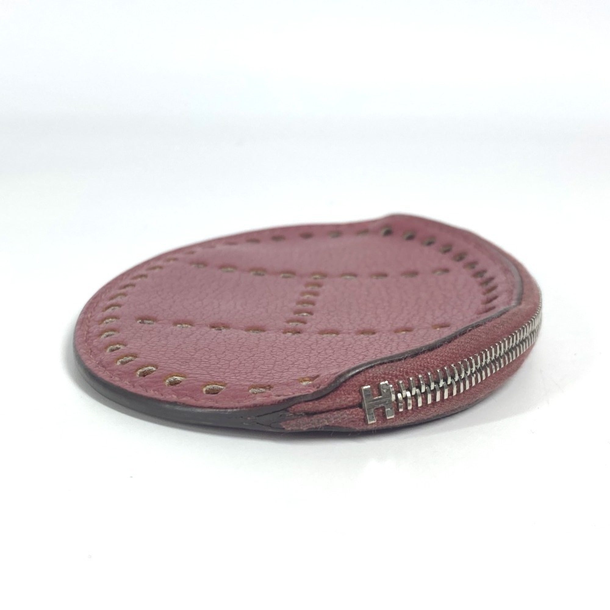 Hermes Purple Leather Coin Purse/Coin Case (Pre-Owned)