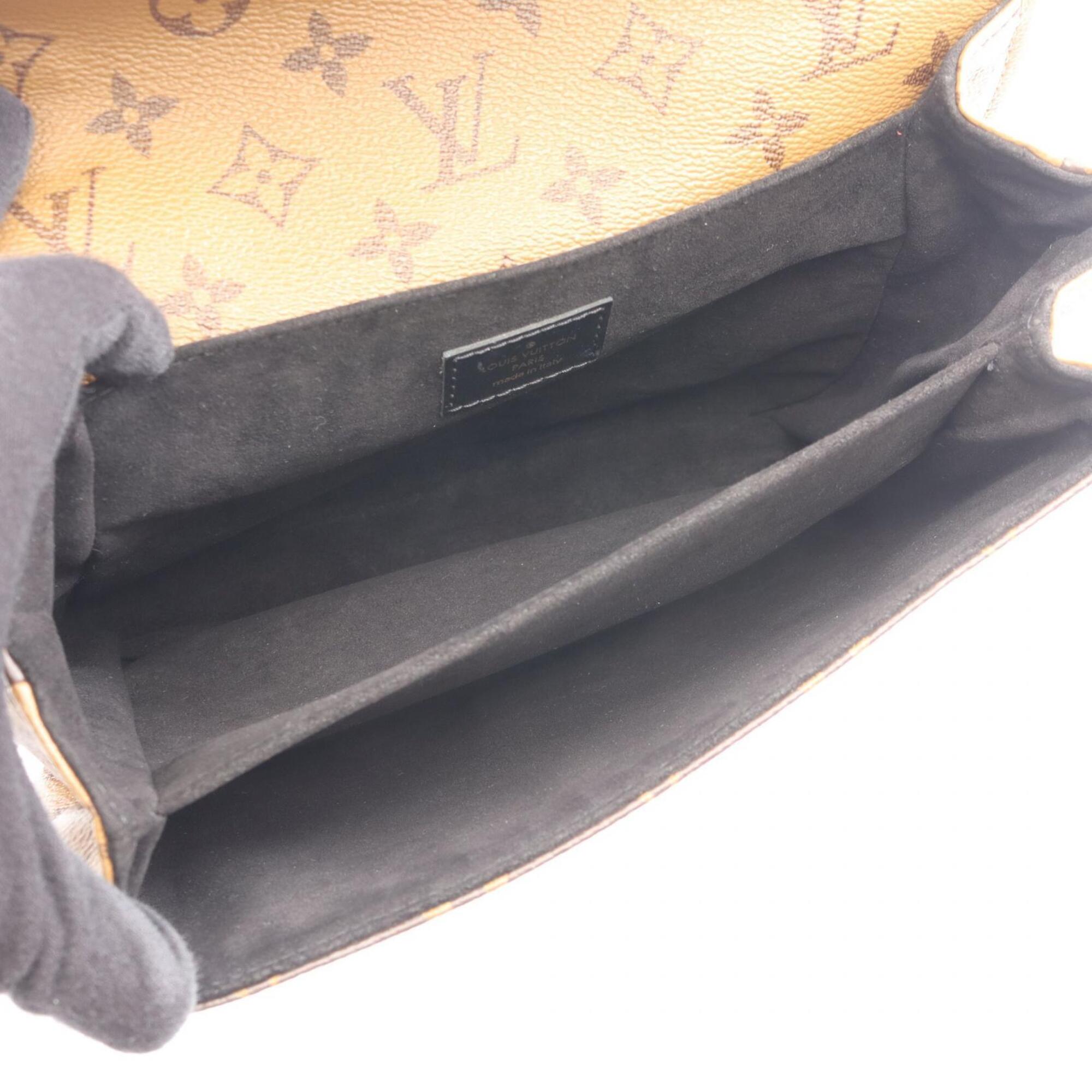 Louis Vuitton Black Brown Coated Canvas Pvc Monogram Reverse Leather Handbag Pochette (Pre-Owned)