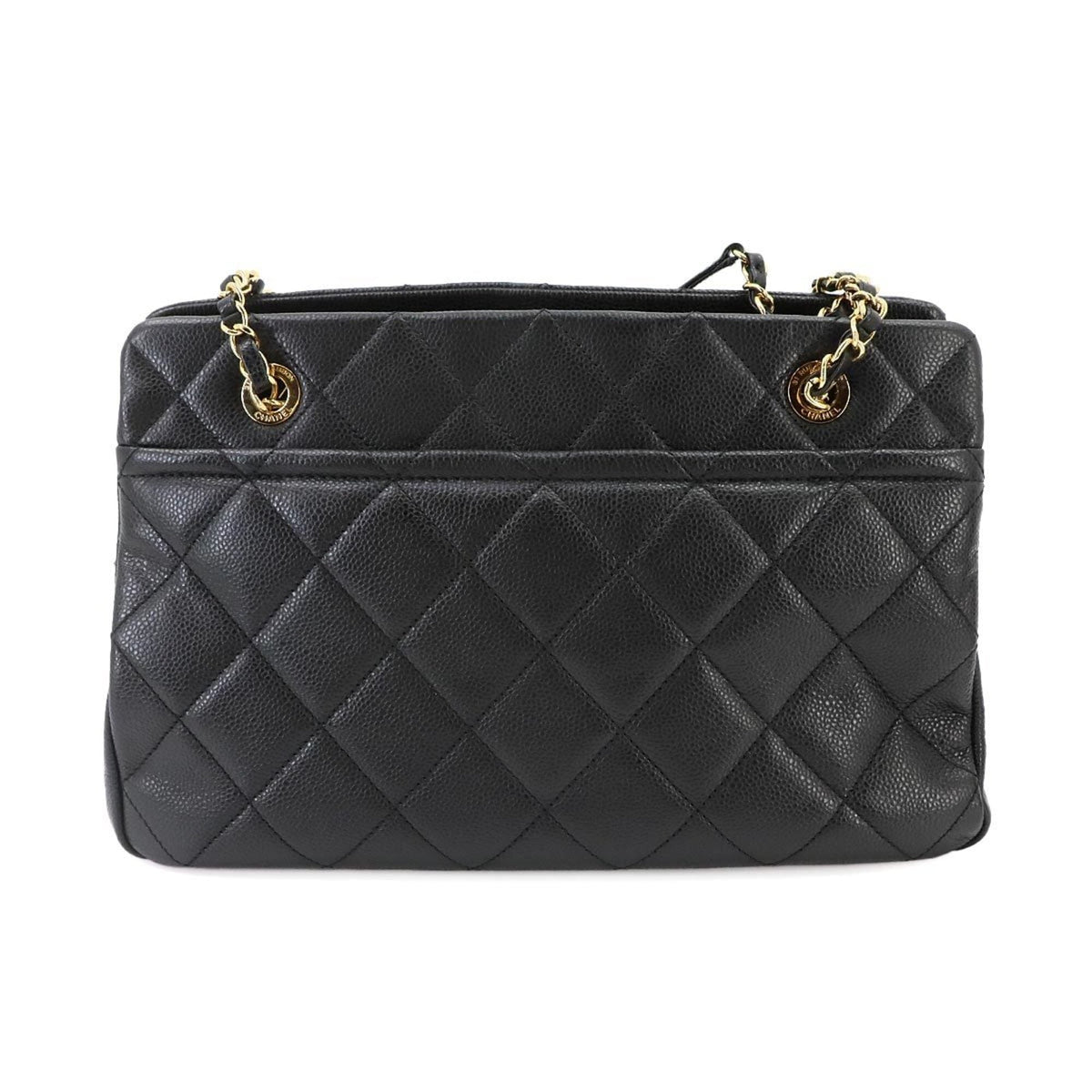 Chanel Matelasse Black Grained Calfskin Handbag Tote Bag (Pre-Owned)