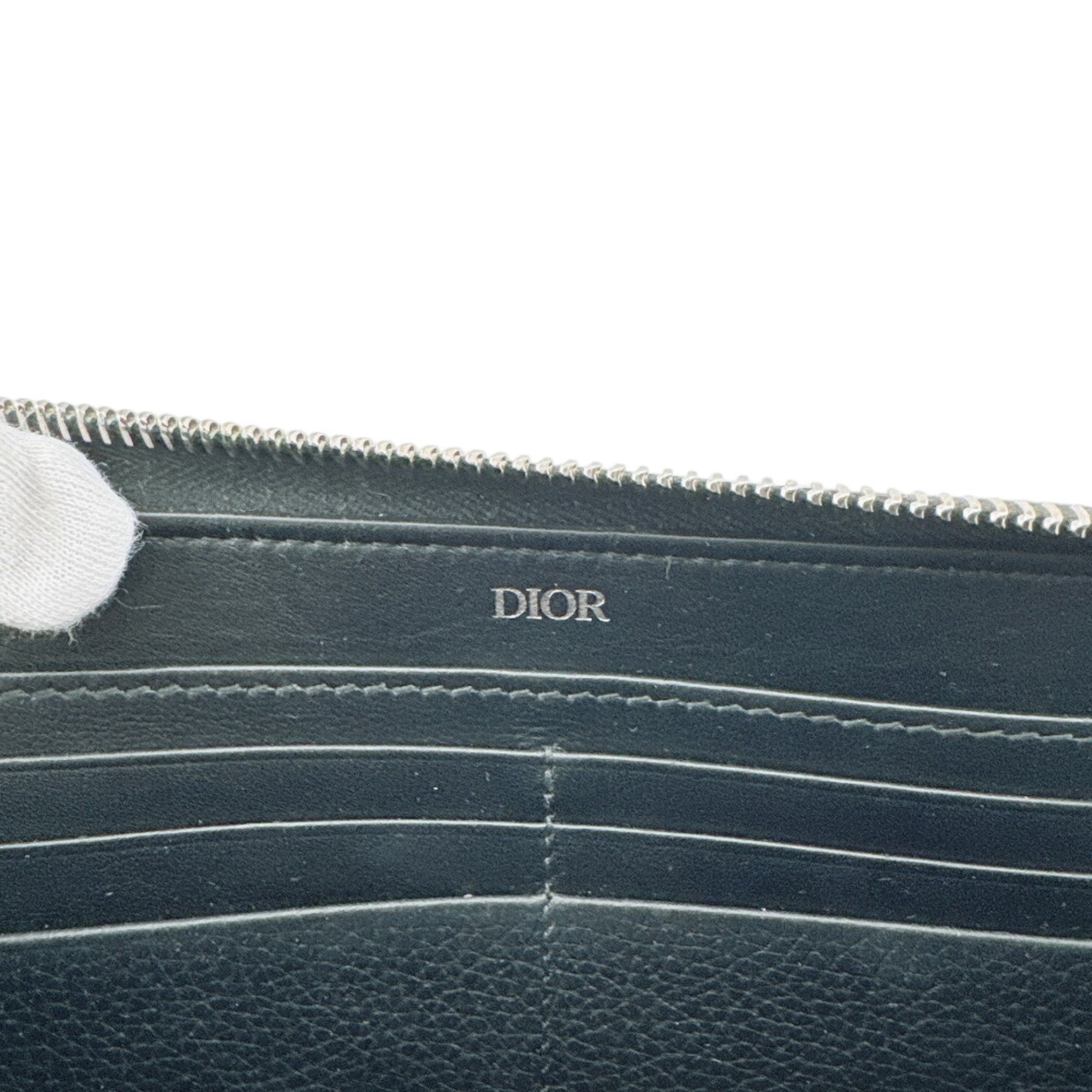 Christian Dior Black Leather Long Wallet (Bi-Fold) (Pre-Owned)