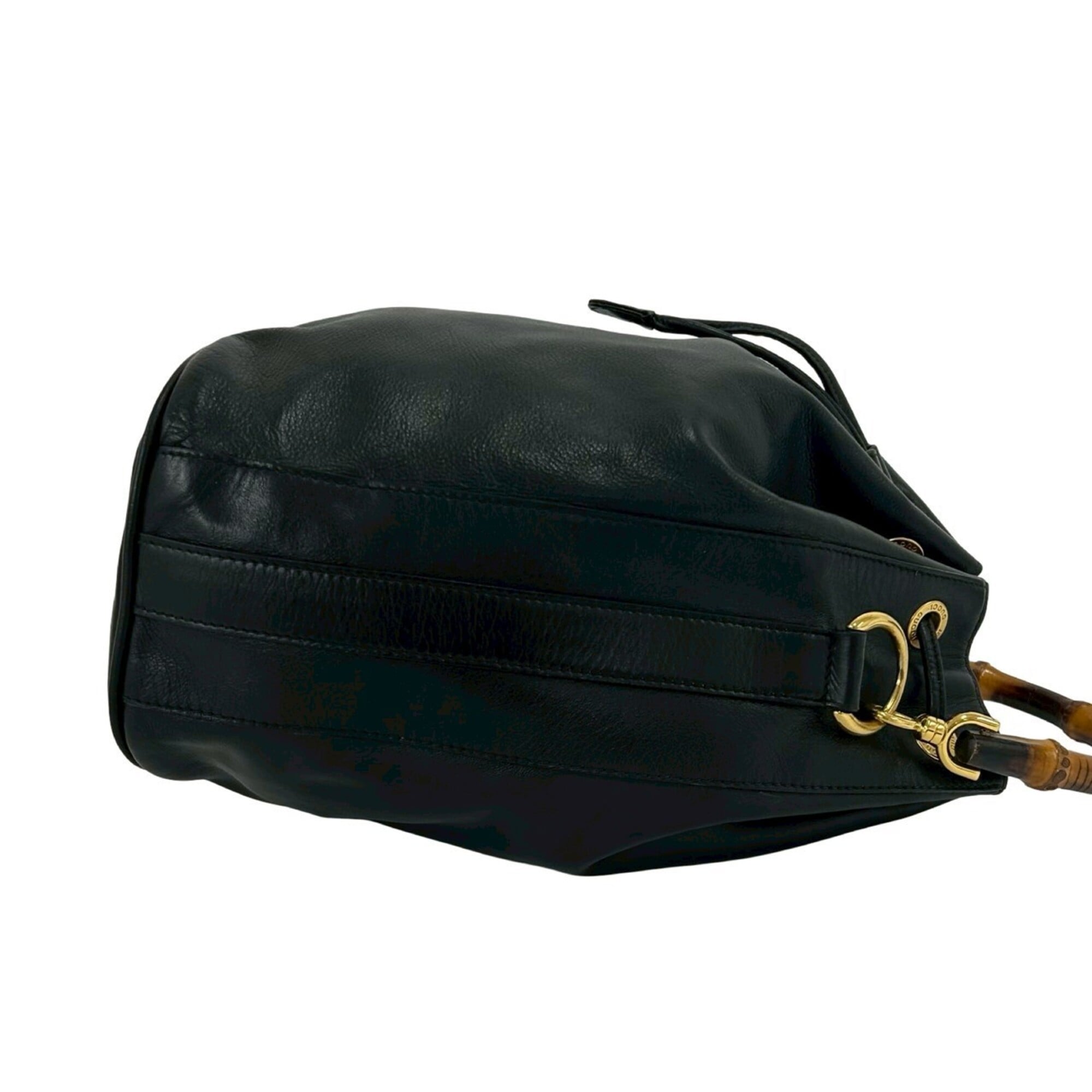 Gucci Black Leather Handbag Shoulder Bag (Pre-Owned)