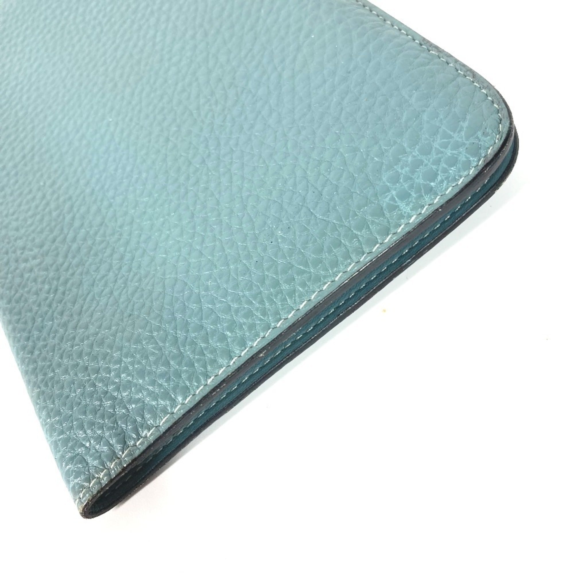 Hermes Dogon Duo Blue Togo Leather Long Wallet (Bi-Fold) (Pre-Owned)