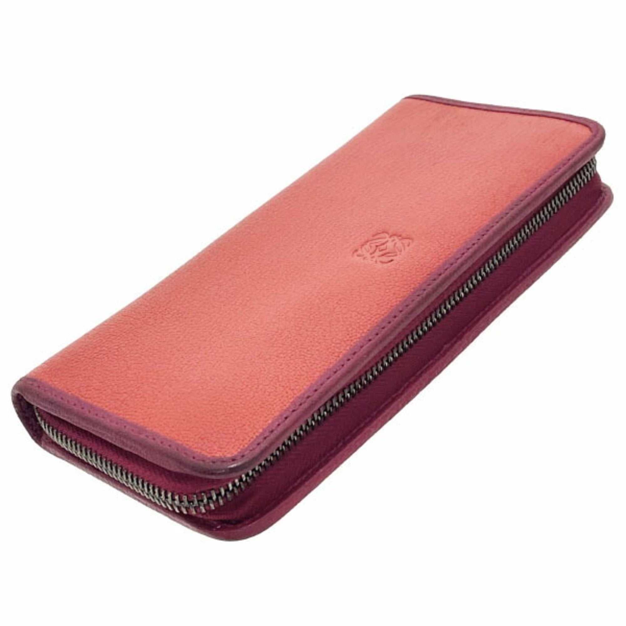 Loewe Bordeaux Coral Red Leather Coin Purse/Coin Case (Pre-Owned)