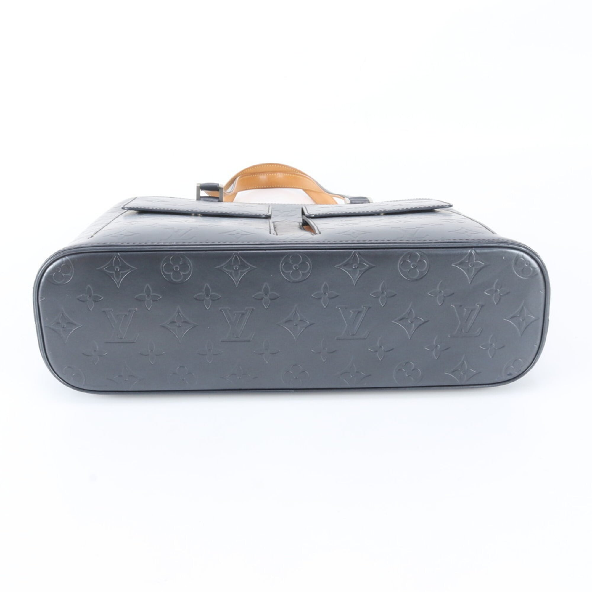 Louis Vuitton Blue Monogram Leather Handbag Shoulder Bag Tote Bag (Pre-Owned)