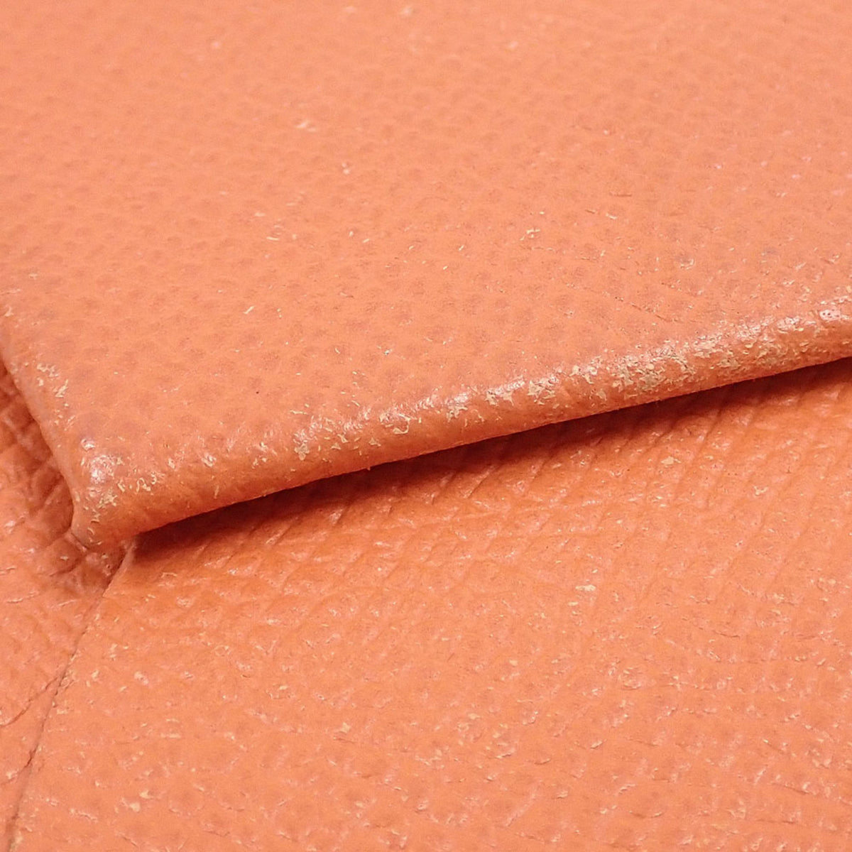 Hermes Bastia Orange Leather Coin Purse/Coin Case (Pre-Owned)