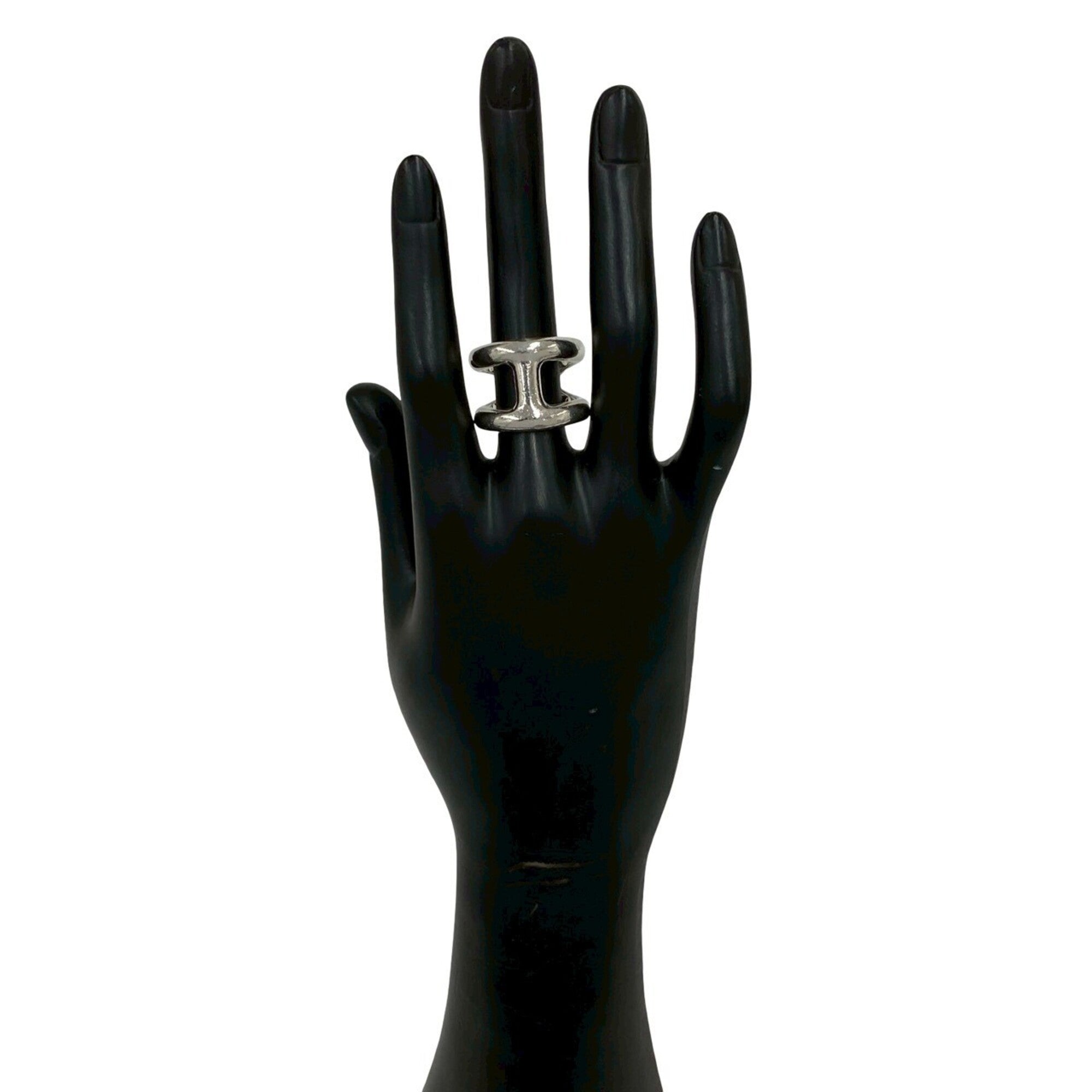 Hermes Silver Silver 925 Band Ring (Pre-Owned)