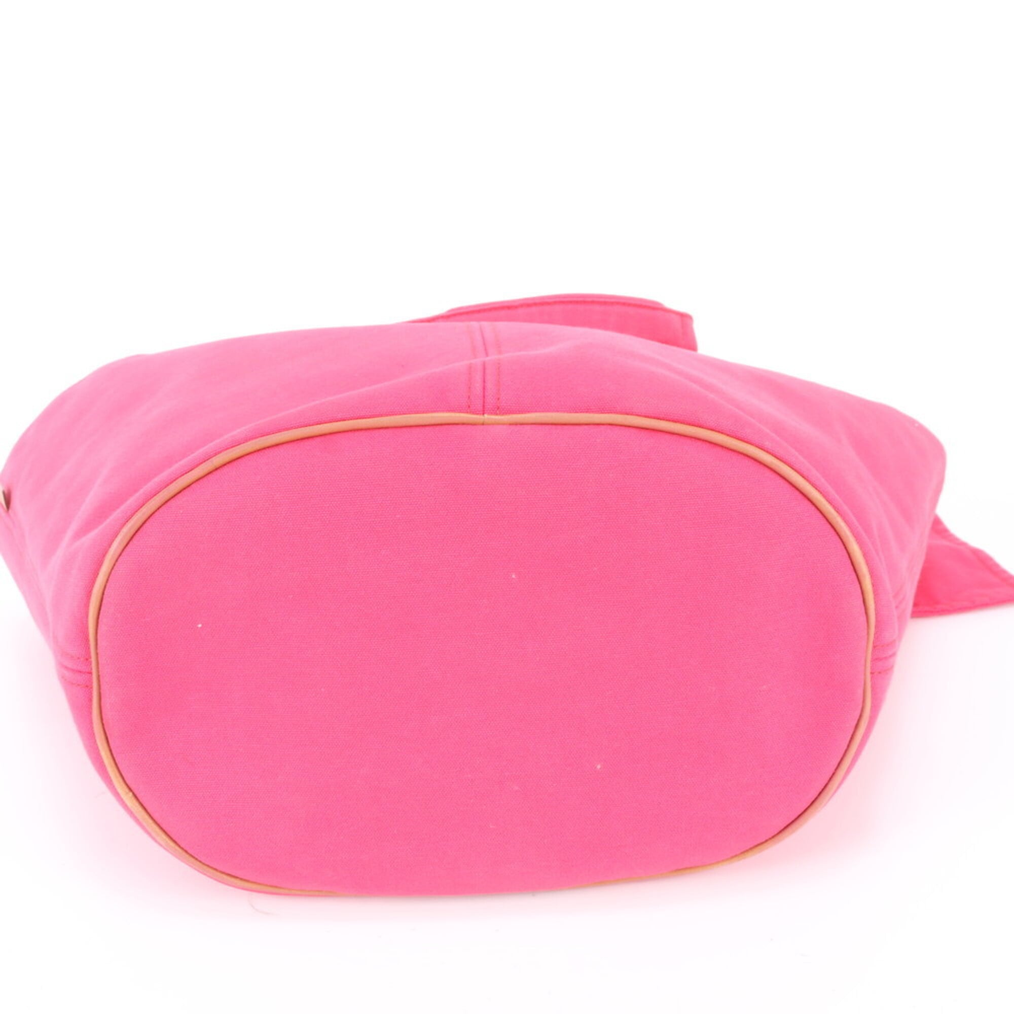 Hermes Pink Leather Canvas Handbag Pouch Shoulder Bag Tote Bag (Pre-Owned)