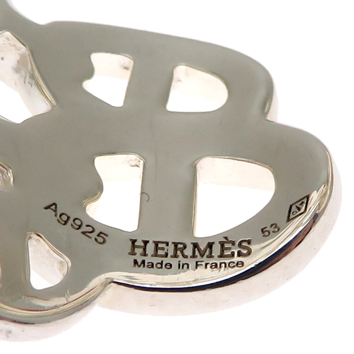 Hermes Silver 925 Band Ring (Pre-Owned)