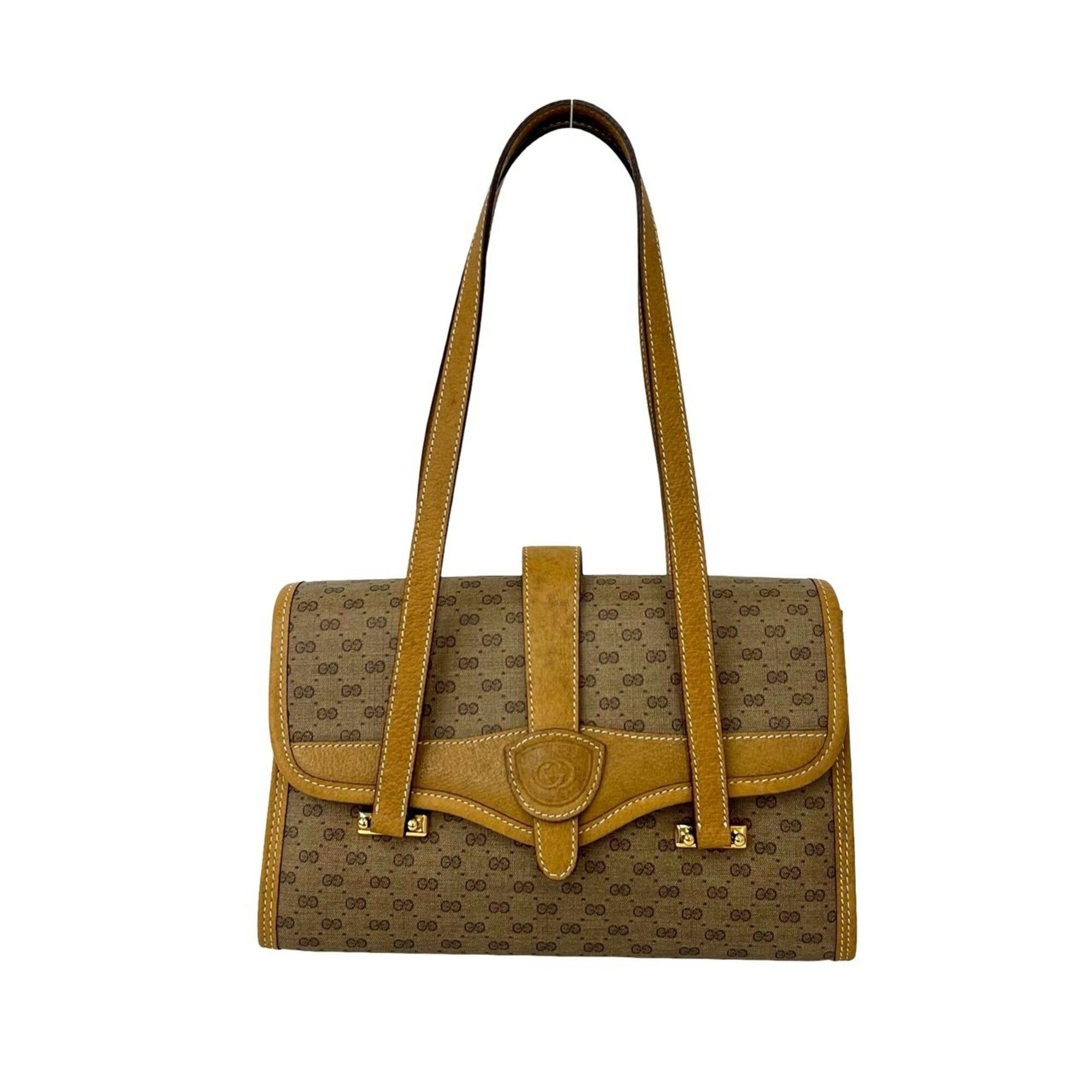Gucci Brown Pvc Leather Handbag Tote Bag (Pre-Owned)
