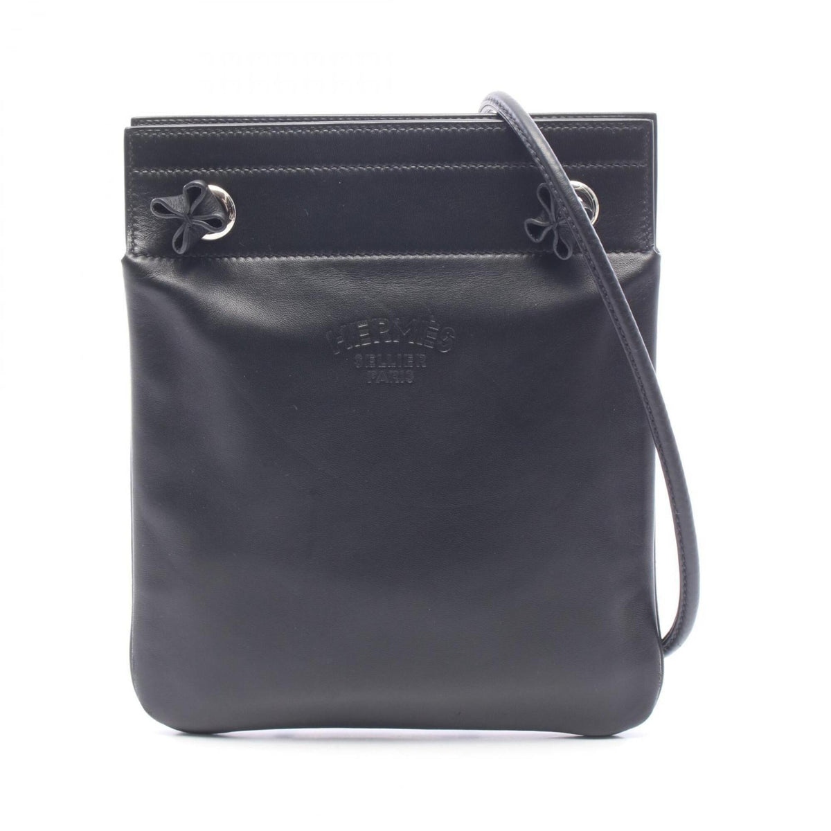 Hermes Black Swift Leather Handbag Shoulder Bag (Pre-Owned)